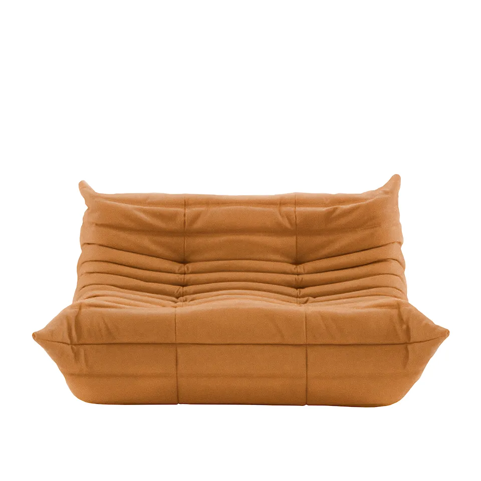 Togo Small Settee, Fabric Cat. S Alcantara Dark Camel Y477