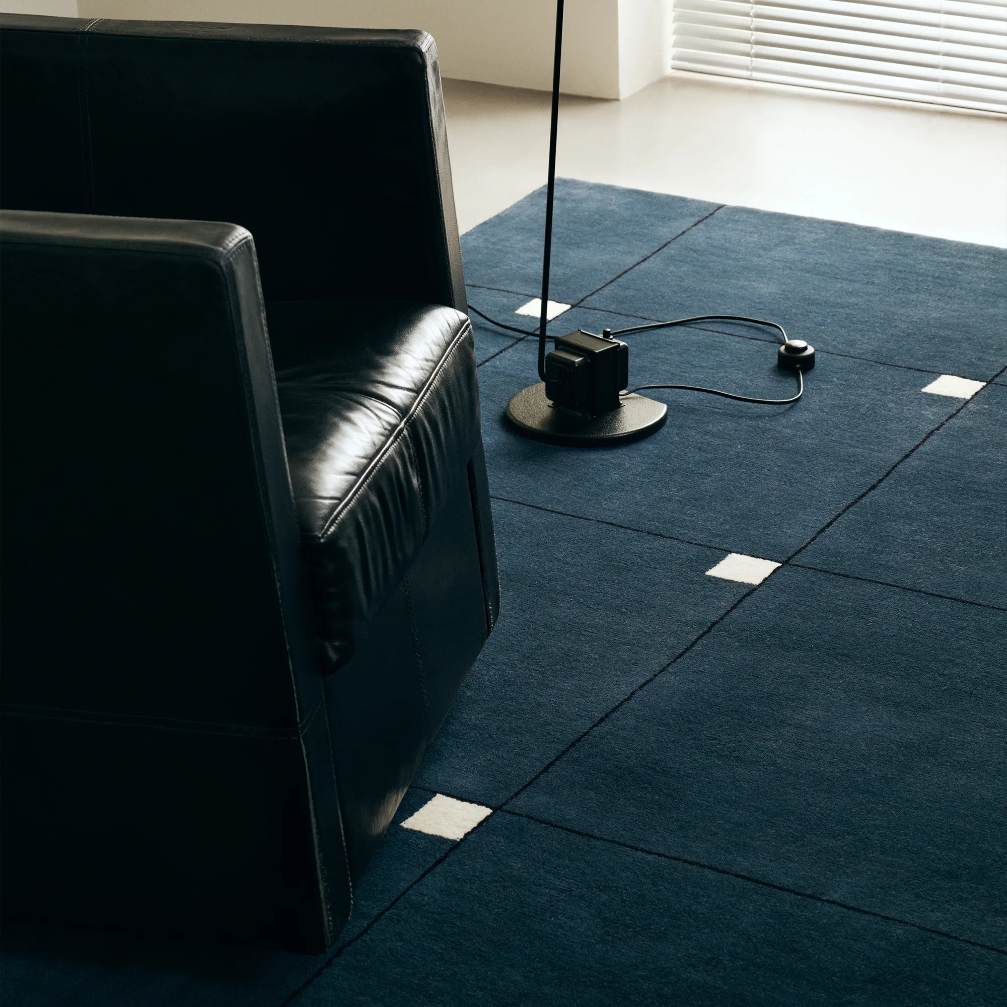 Modern Teal Wool Rug - 6