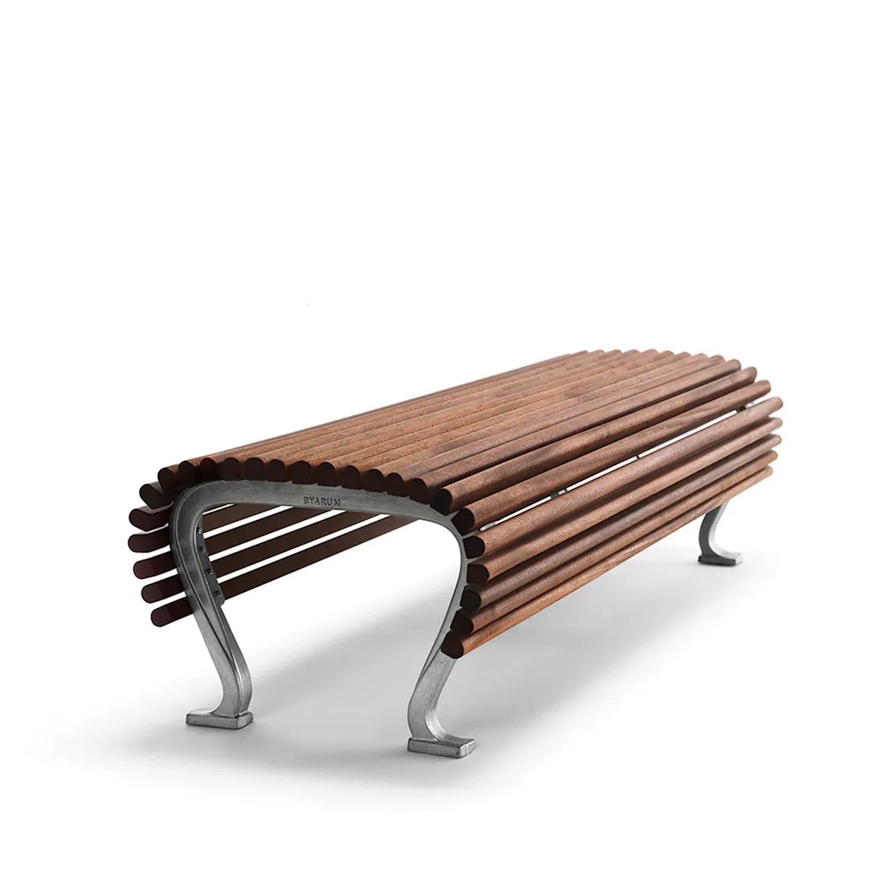 Bench Jujol - Small, Oiled Mahogany/Black Lacquered Aluminium