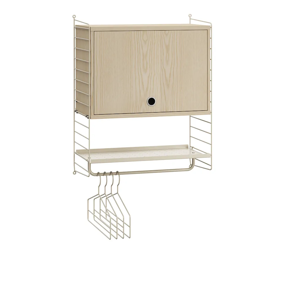 Hallway shelving system V ash/beige