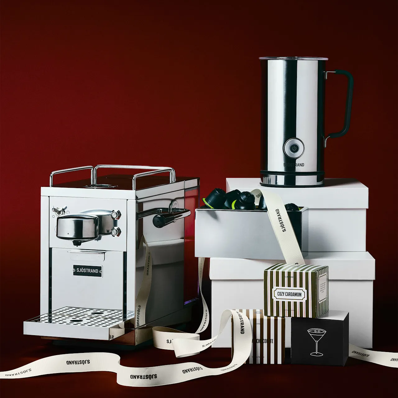 The Original Espresso kapselikone + maidonvaahdotin + Kahvikapselit Holiday 30-pack