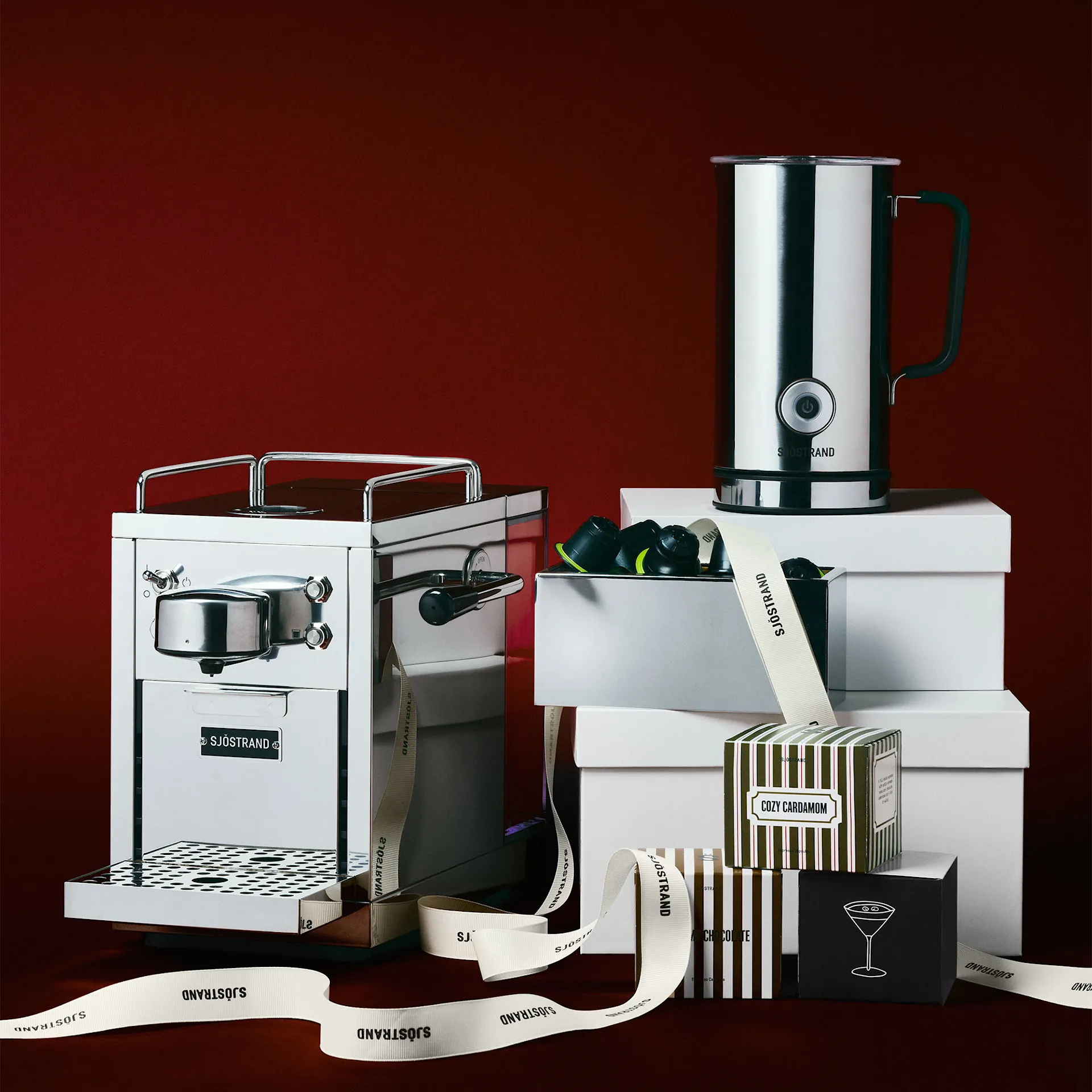 The Original Espresso capsule machine + Milk frother + Holiday coffee pods 30-pack - Sjöstrand Coffee Concept - NO GA