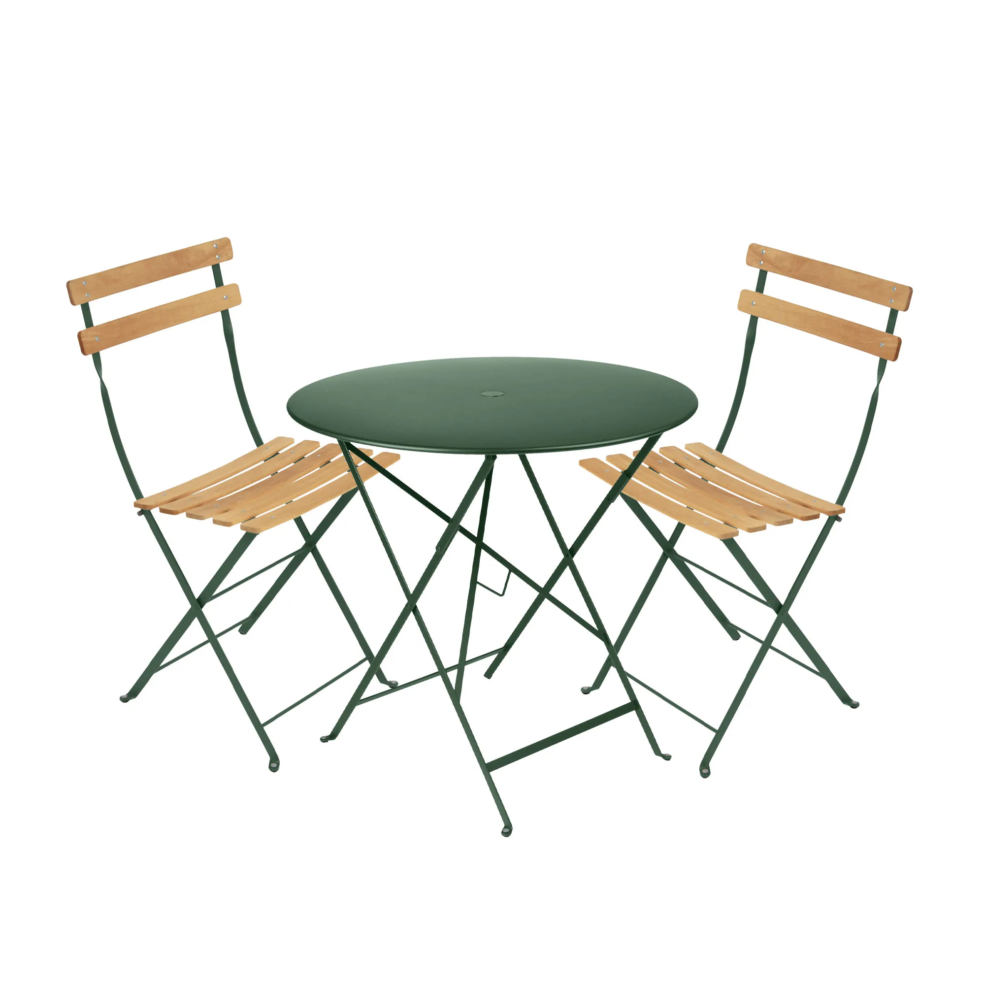 Bistro spisesæt bord 77cm & 2 træ stole - 1