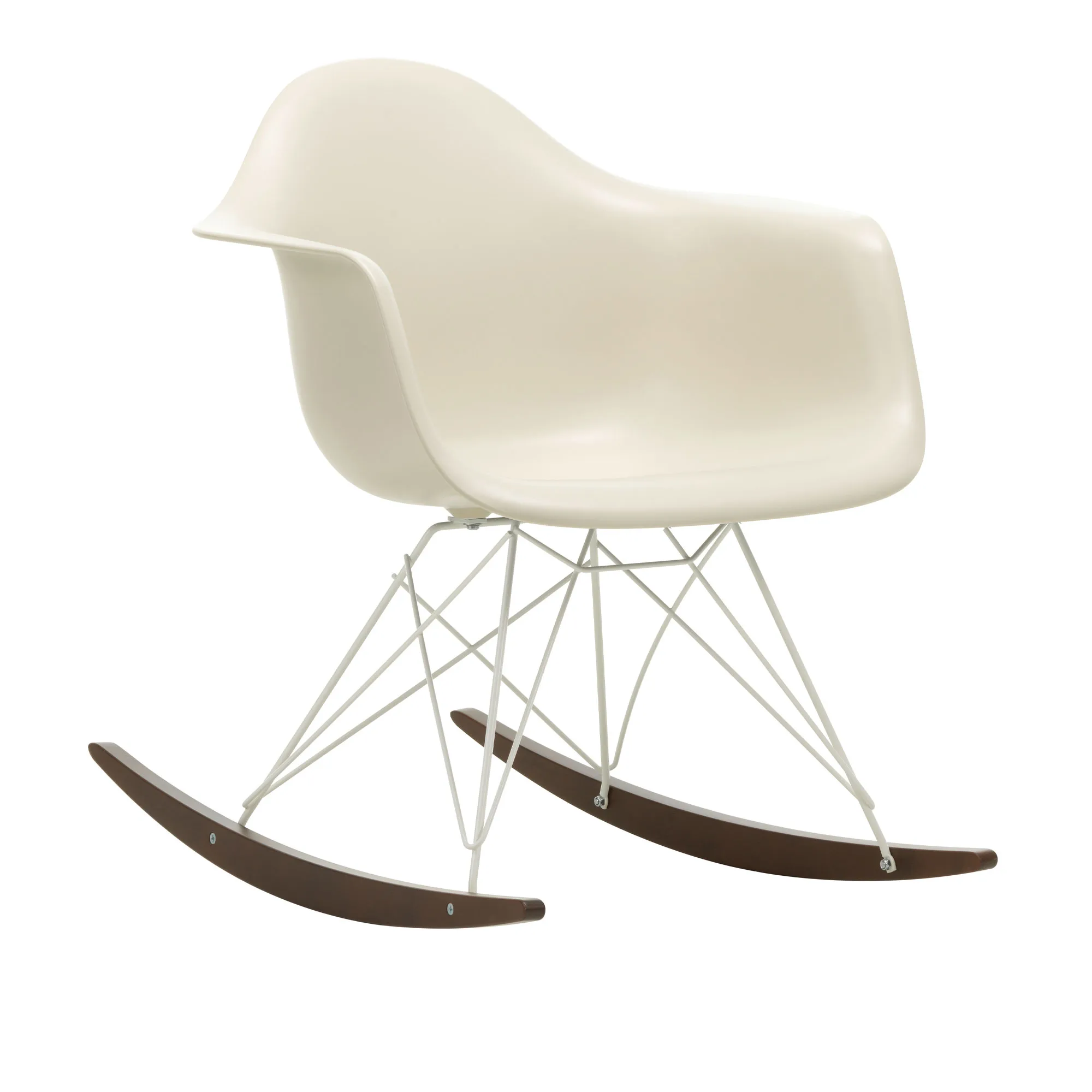 Eames RE Plastic Armchair RAR gyngestol White/Dark Maple - 1
