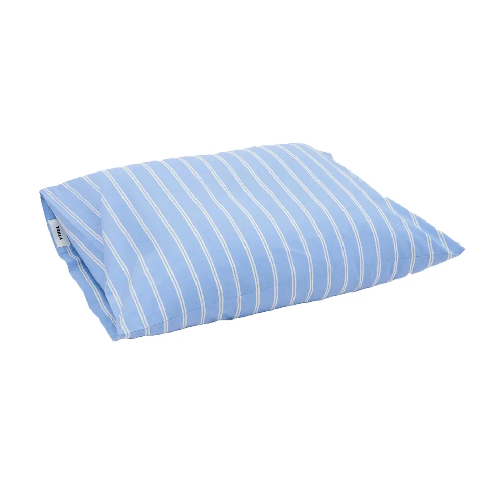 Percale Pillow Case Island Blue Stripes