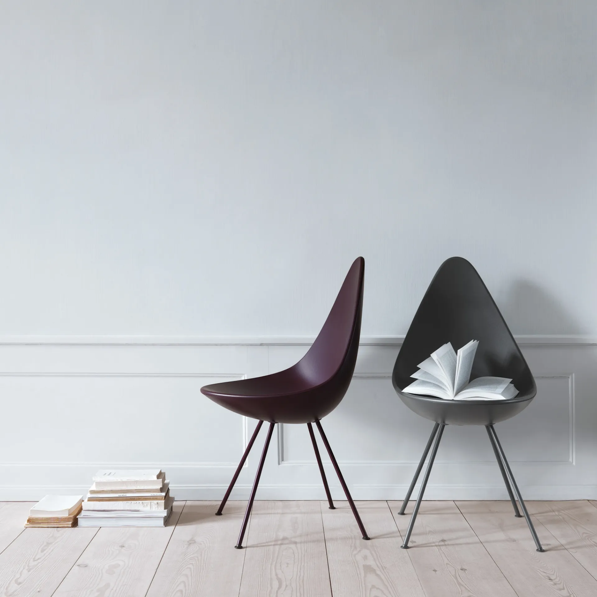 3110 Drop Chair Black - Fritz Hansen - Arne Jacobsen - NO GA