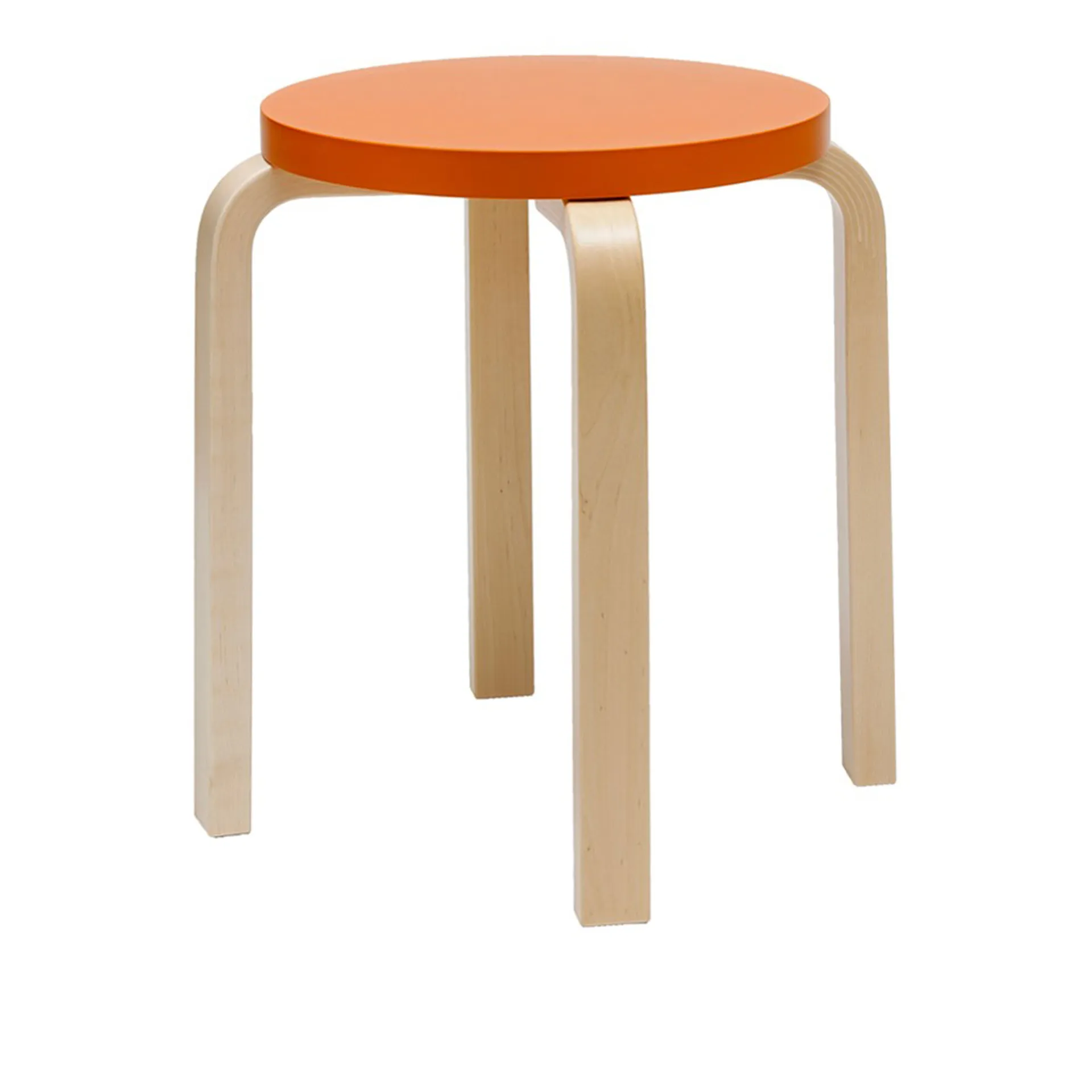 Stool E60 - Clear coat/Orange - Artek - Alvar Aalto - NO GA