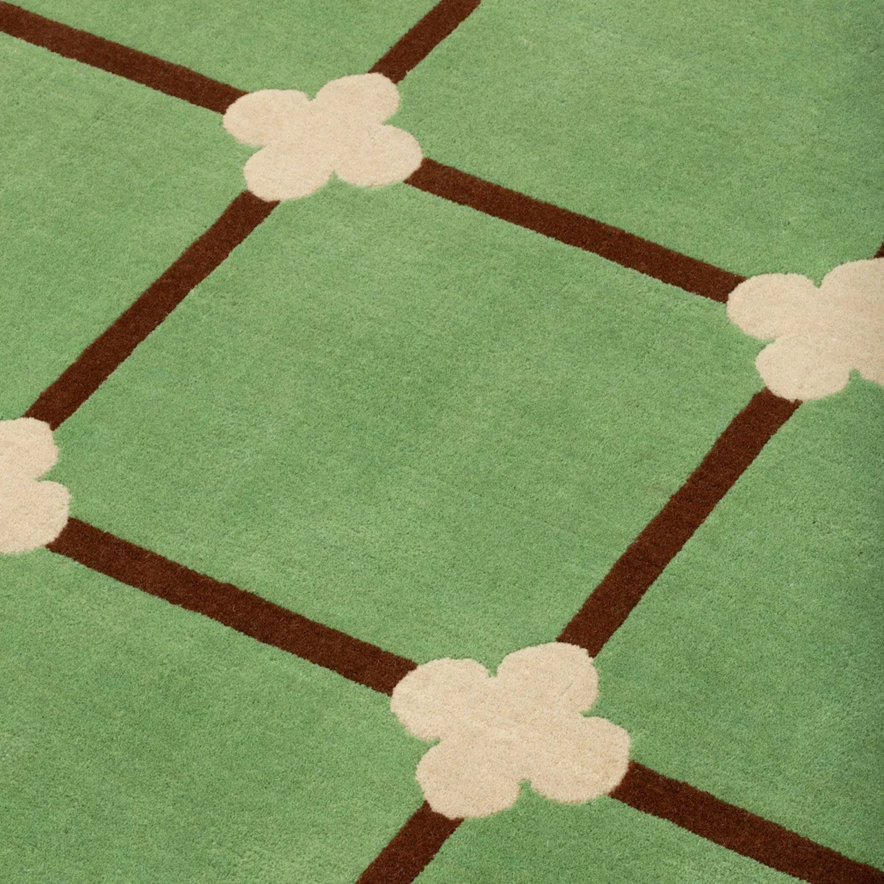 Flower Grid Big wool rug