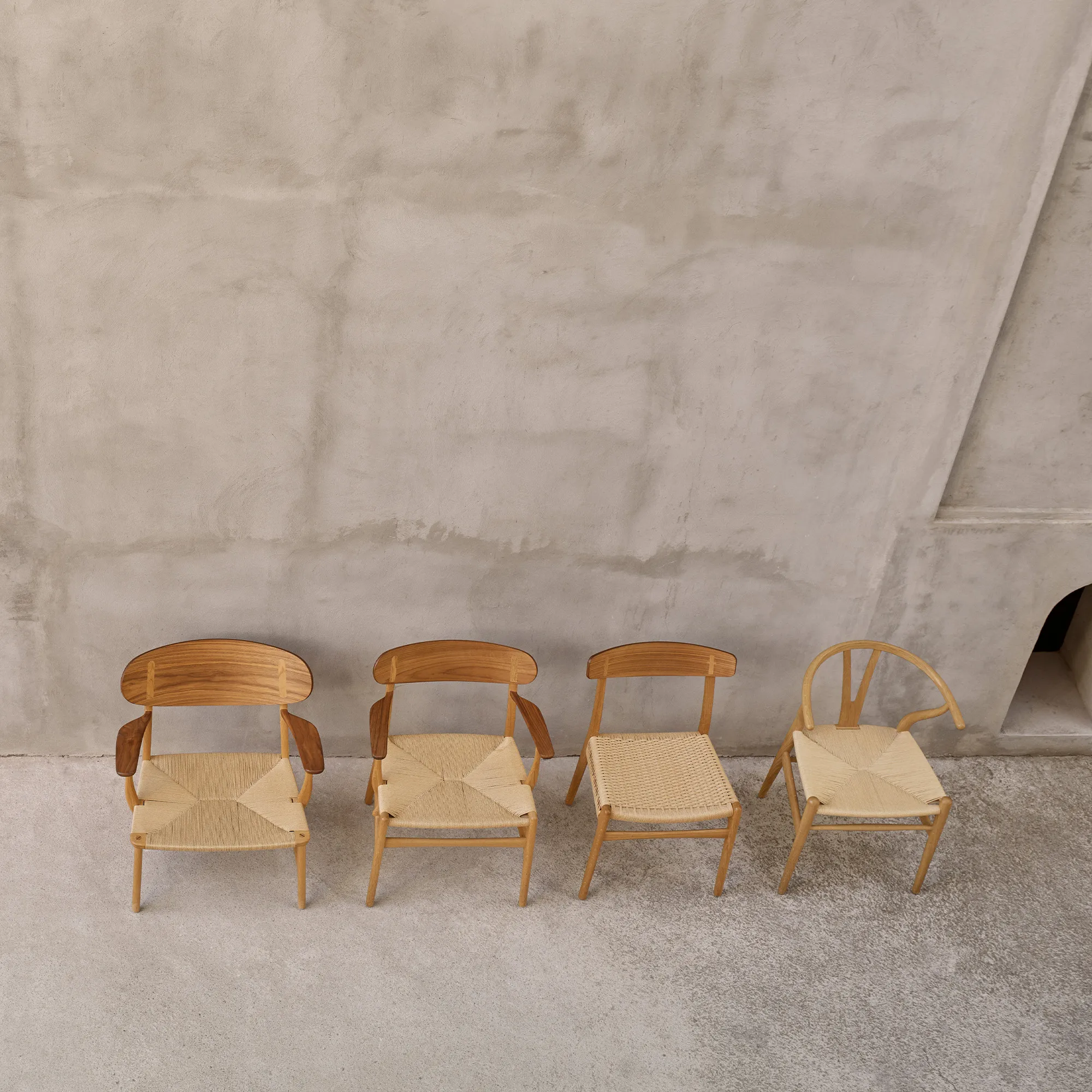 CH22 Armchair Oak/Natural Cord - 10