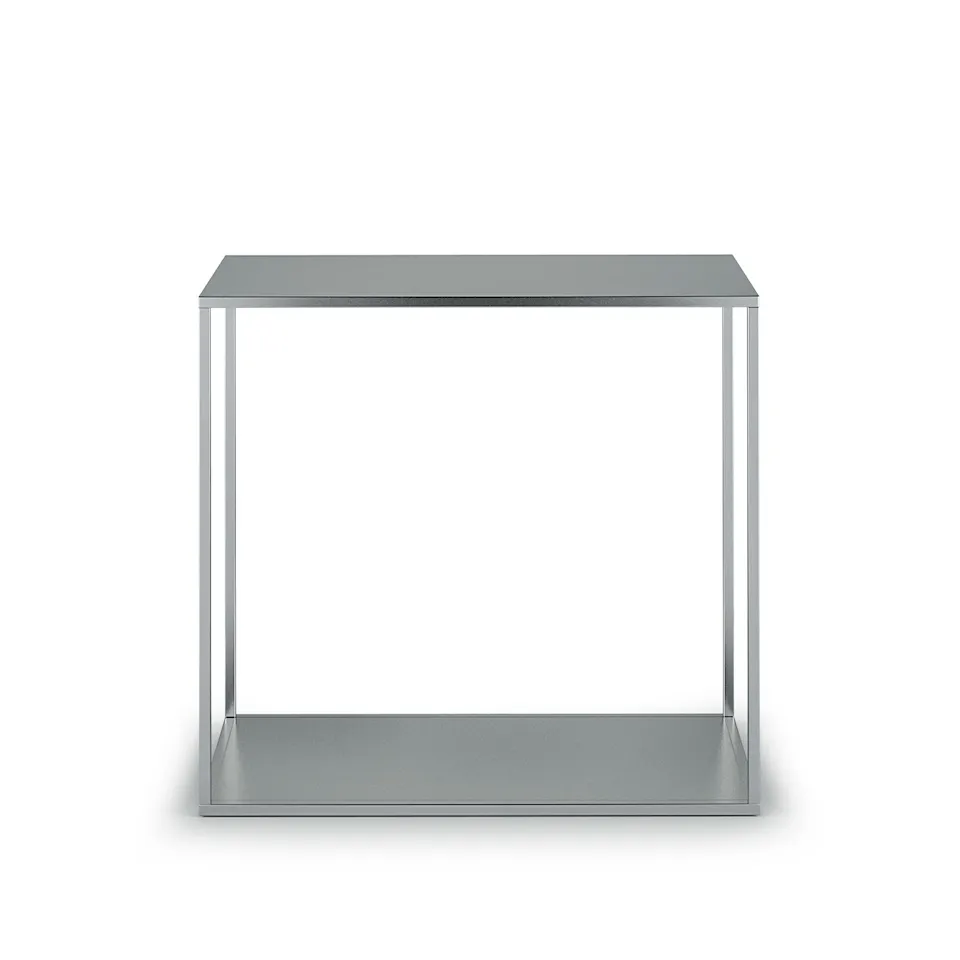 York Sidetable Frame, Brushed Stainless Steel, Brushed Stainless Steel Top