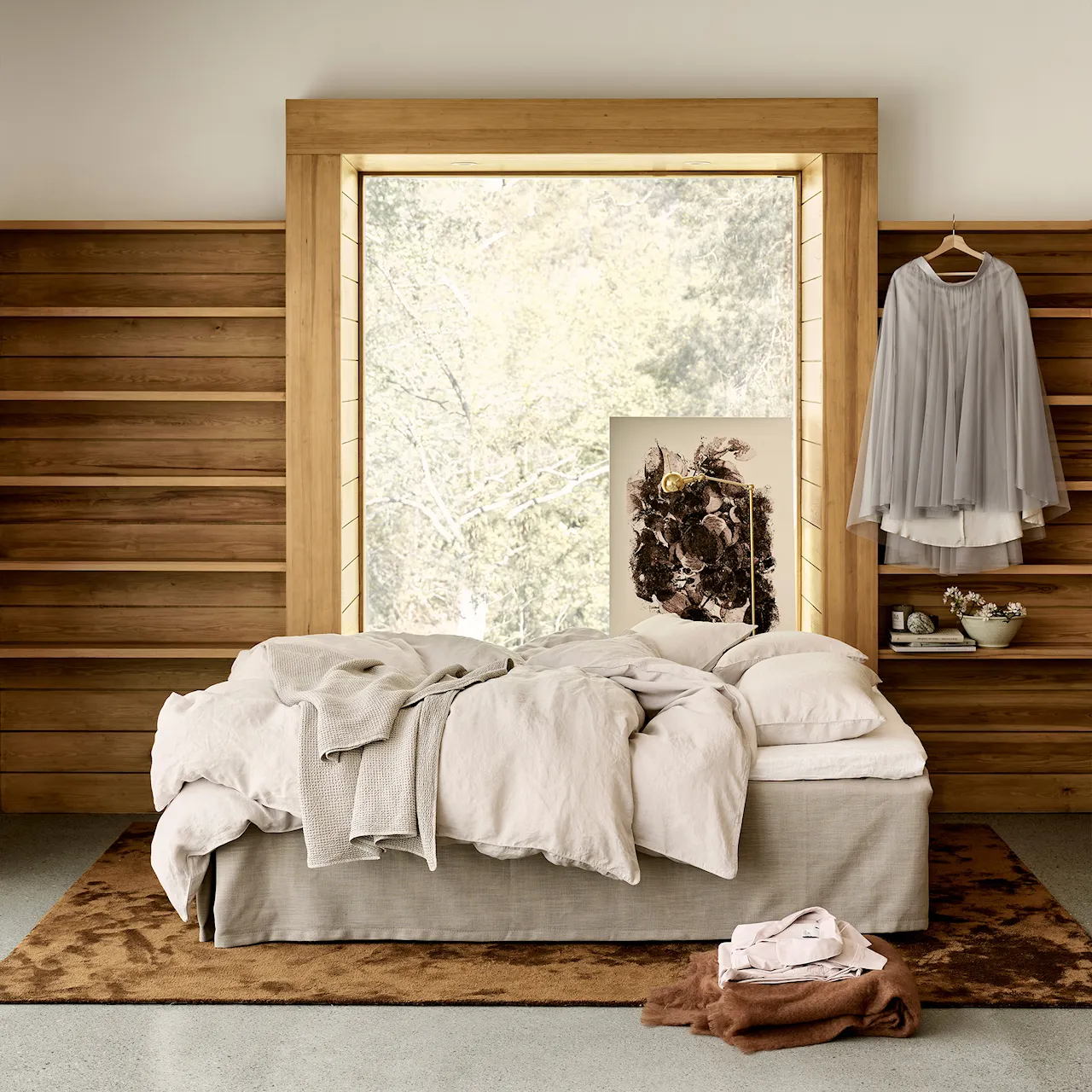 Venezia Linen Nature sengetæppe