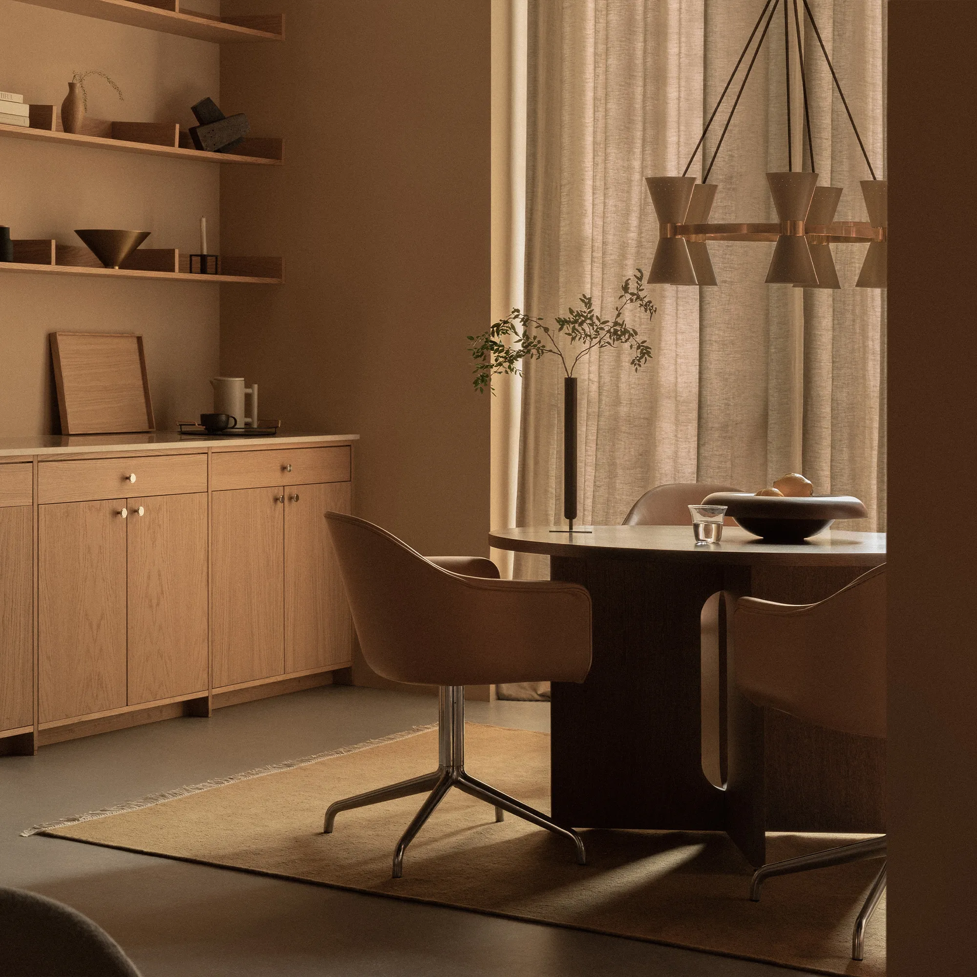 Androgyne Dining Table Ø120 cm Dark Stained Oak - 4