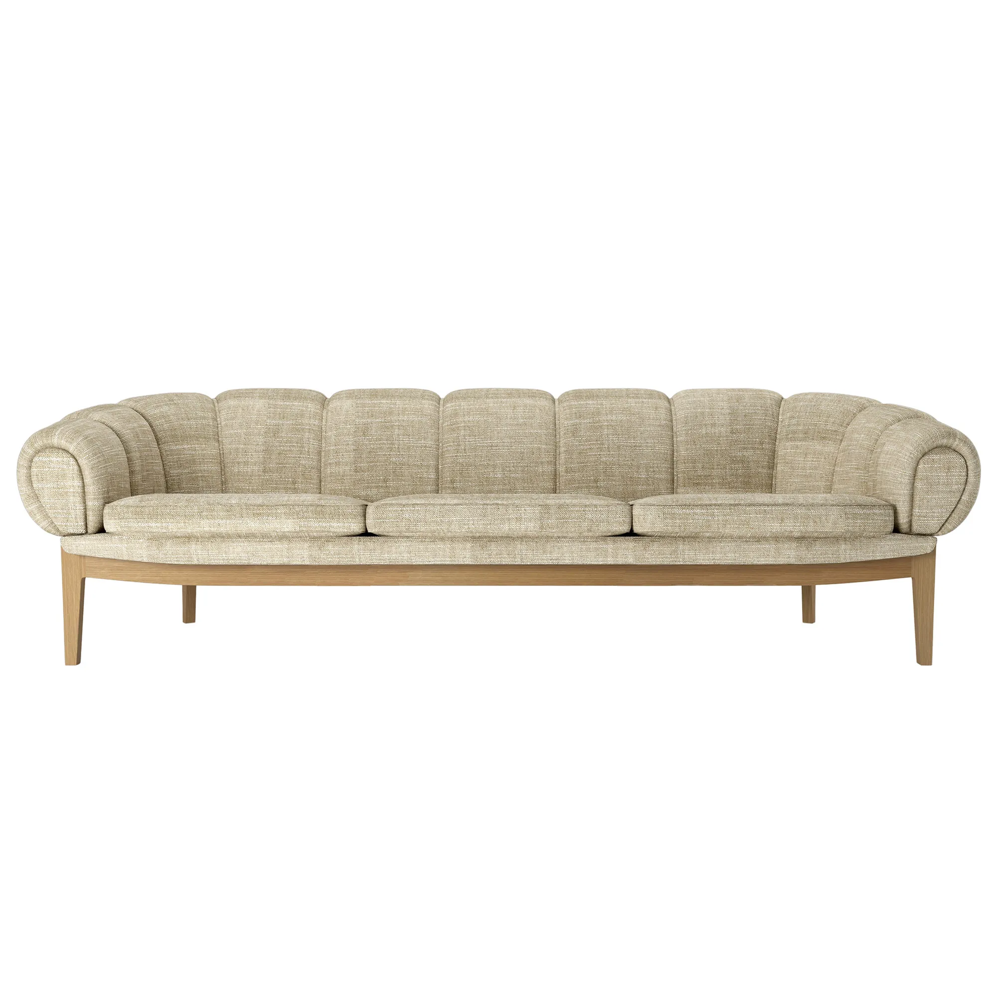 Croissant 3-personers sofa egetræ - 2