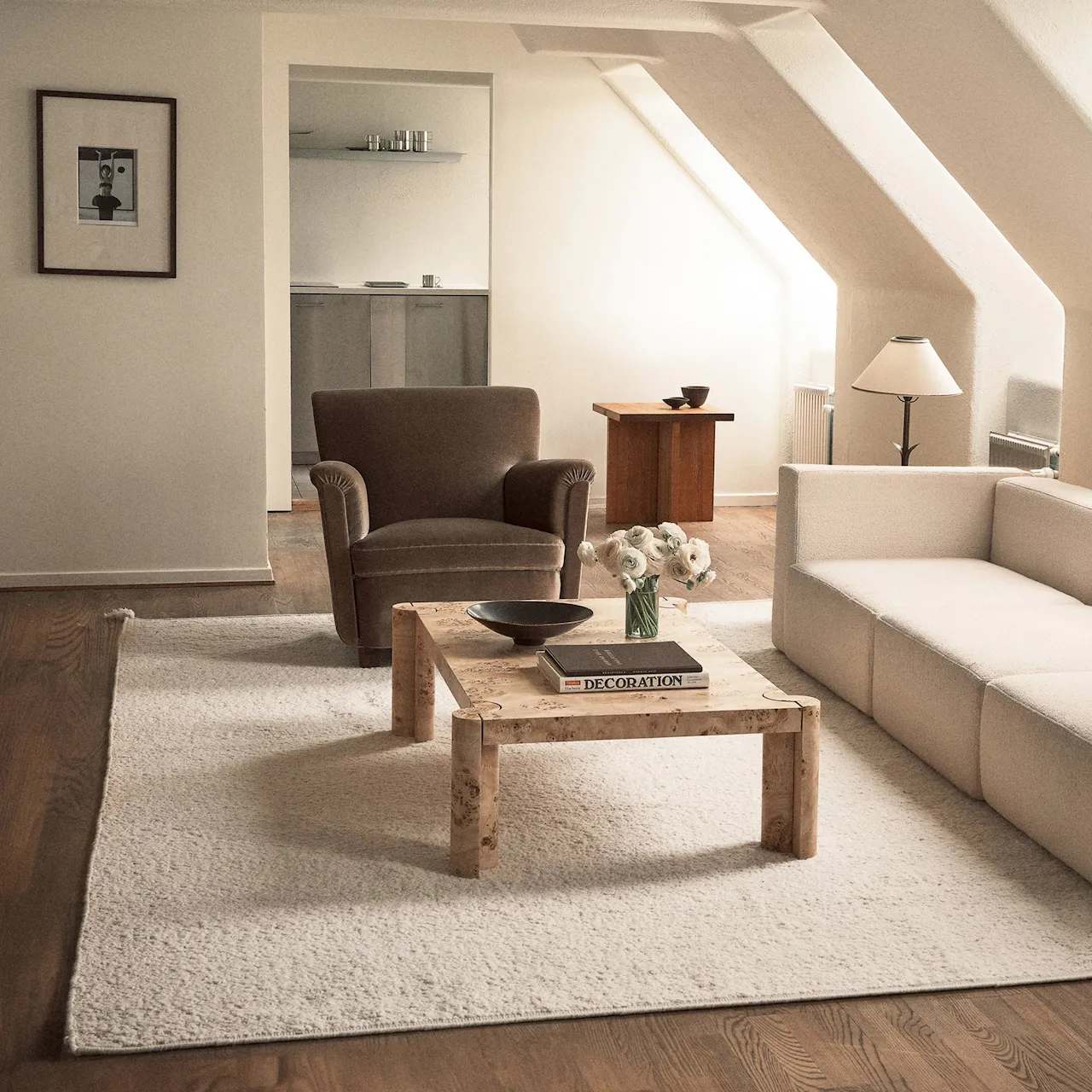 Boucle Cream wool rug