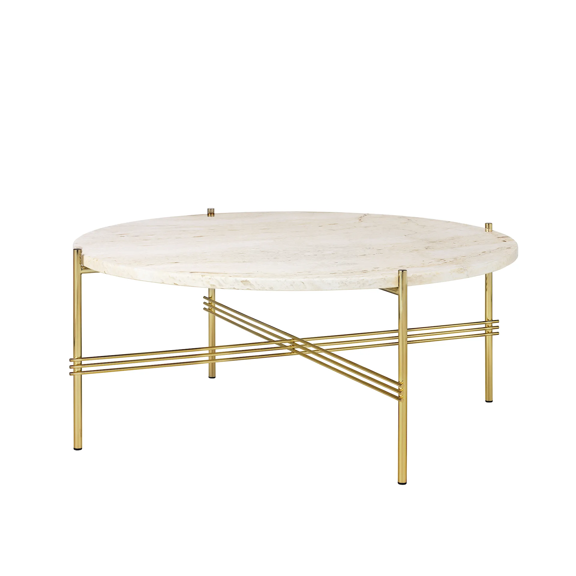 TS Coffee Table Brass/Travertine - Gubi - GamFratesi - NO GA