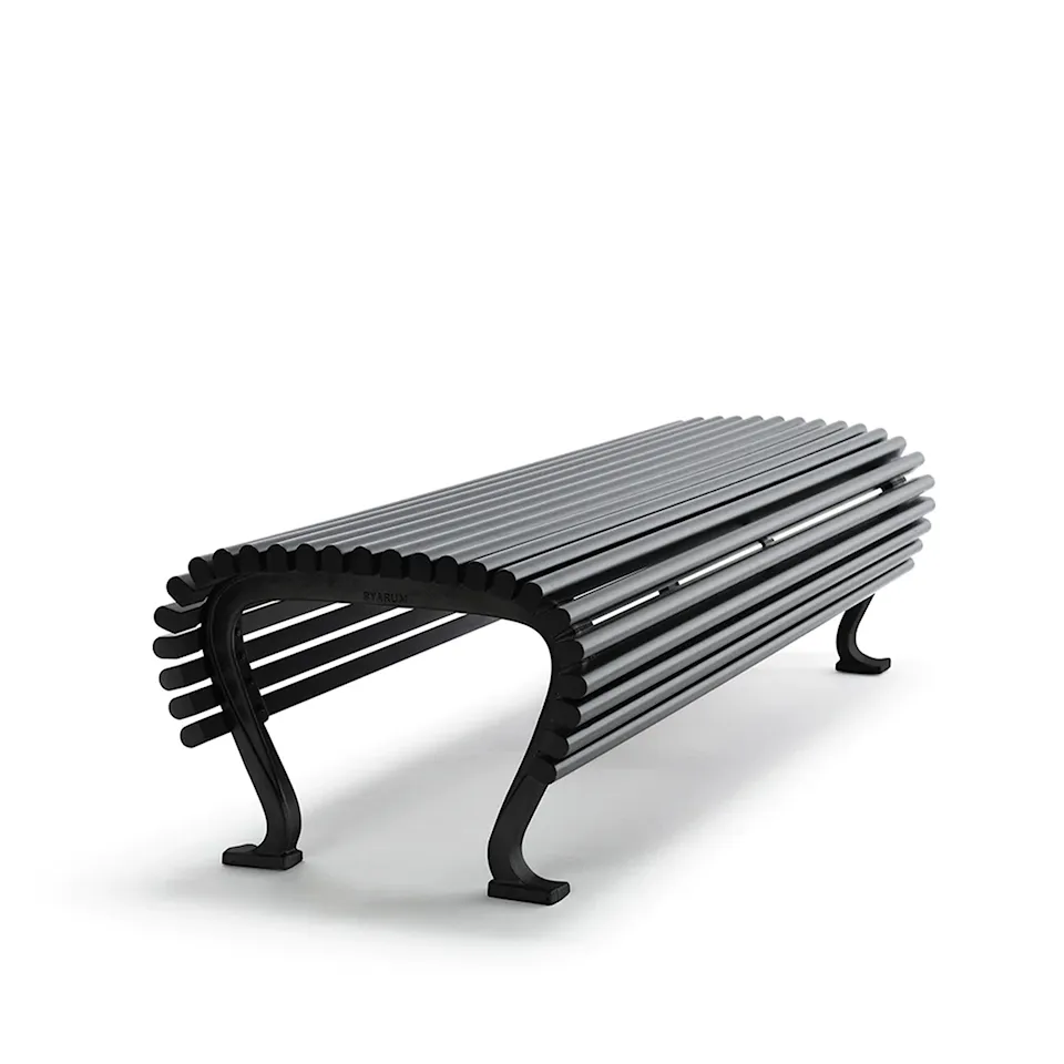 Bench Jujol - Small, Black Lacquered Mahogany/Black Lacquered Aluminium