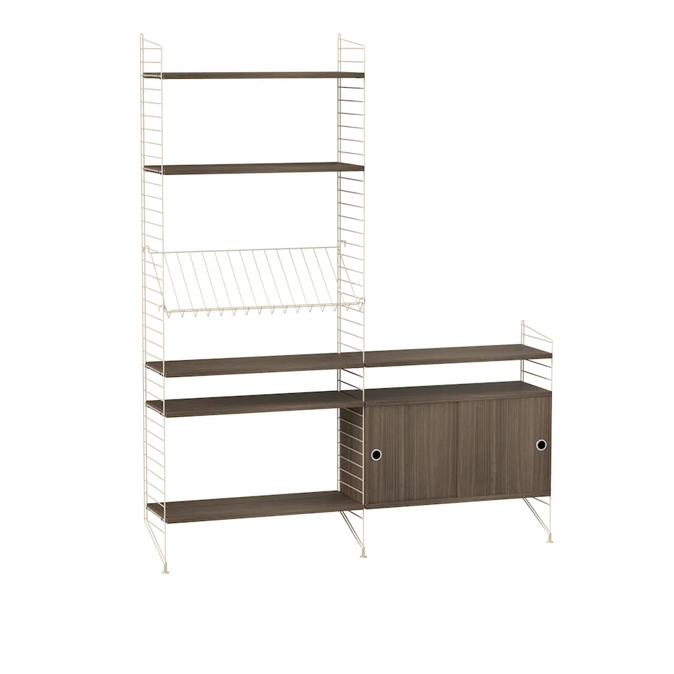Stue reolsystem K valnød/beige