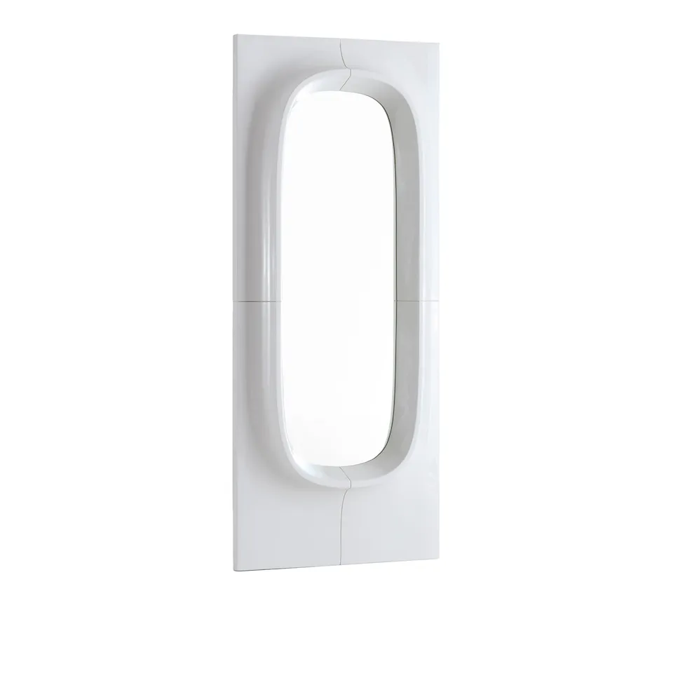 Porthole mirror large white