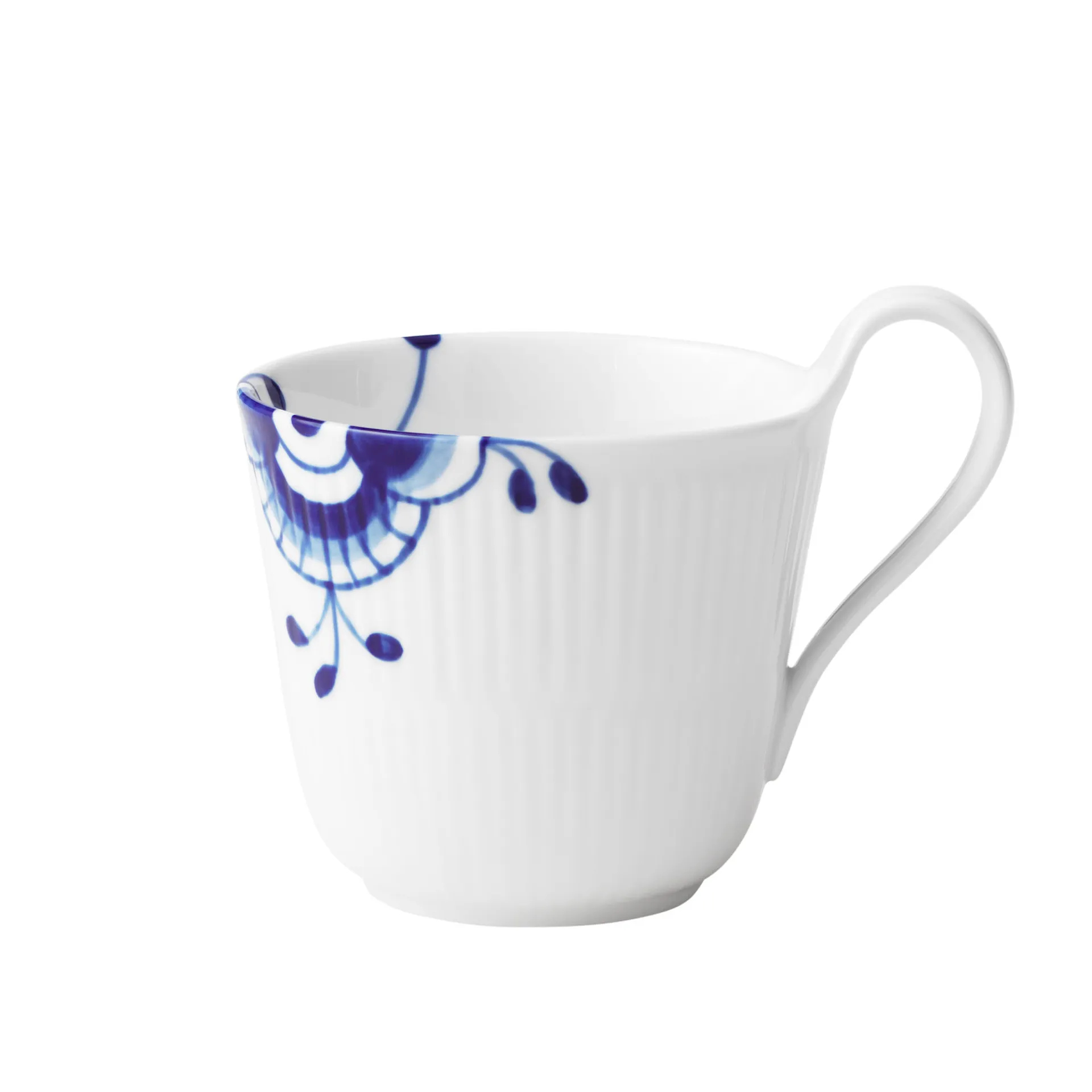 Blue Fluted Mega Cup with High Handle 33 cl - Royal Copenhagen - NO GA