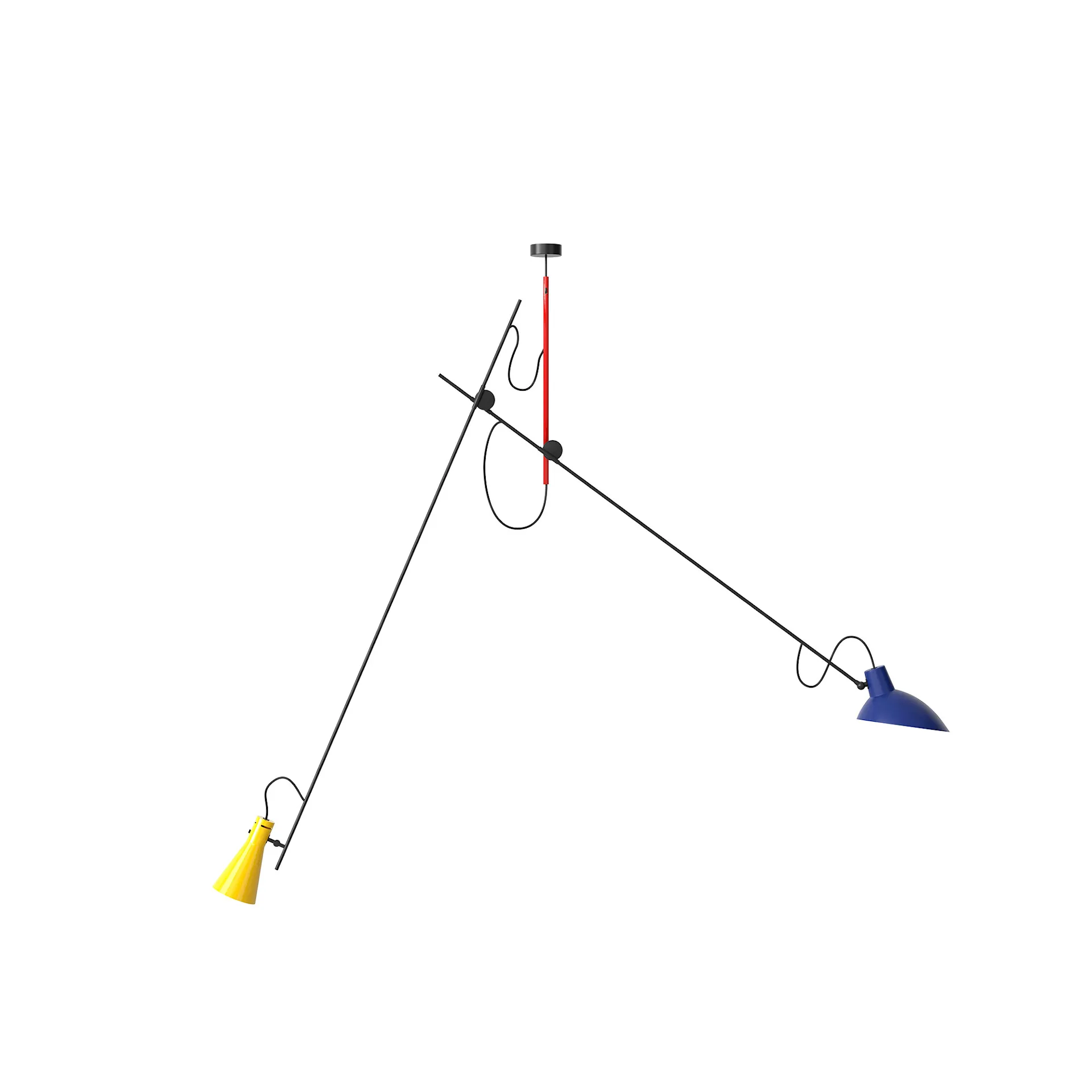 VV Cinquanta Suspension, Mondrian Structure, Blue and Yellow Reflectors - Astep - NO GA