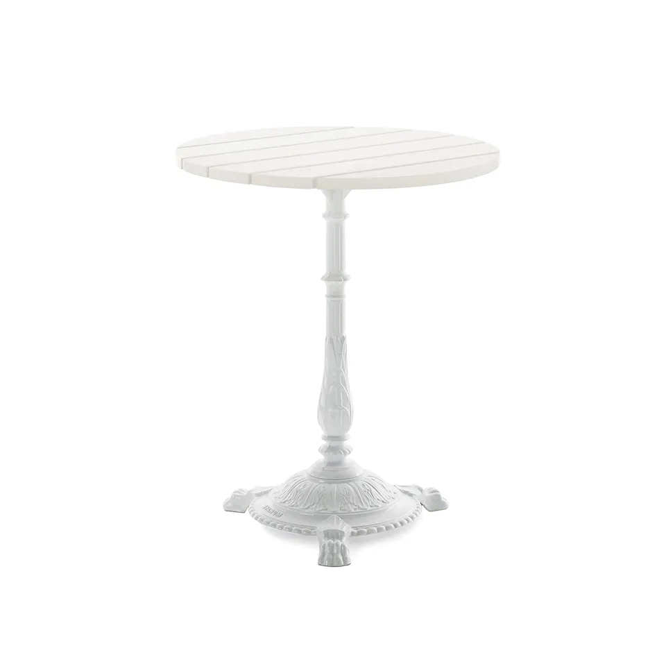 Table Classic Ø 60 White Lacquered Pine Wood/White Lacquered Aluminium