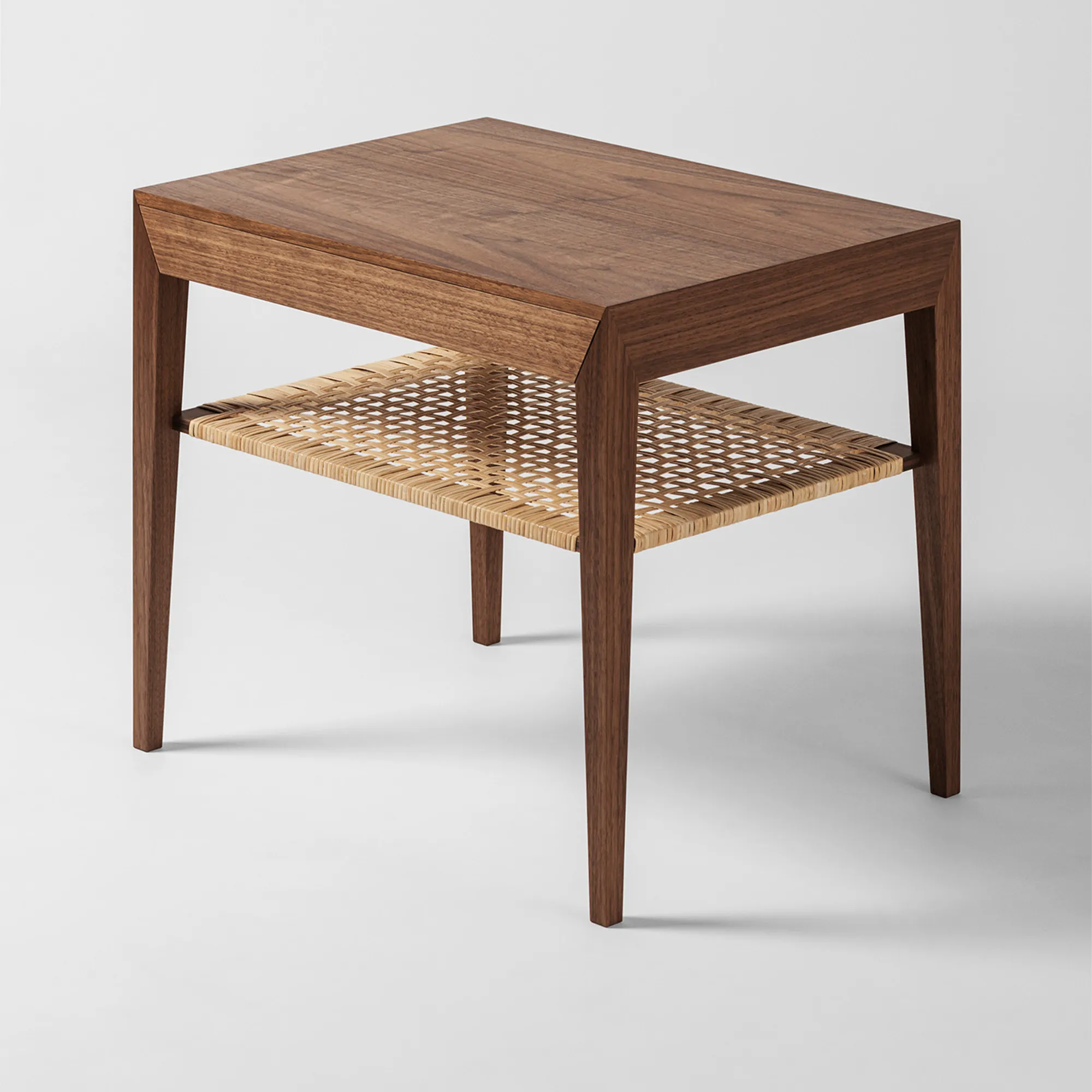 Model 35 Bedside Table Rattan Shelf - 8