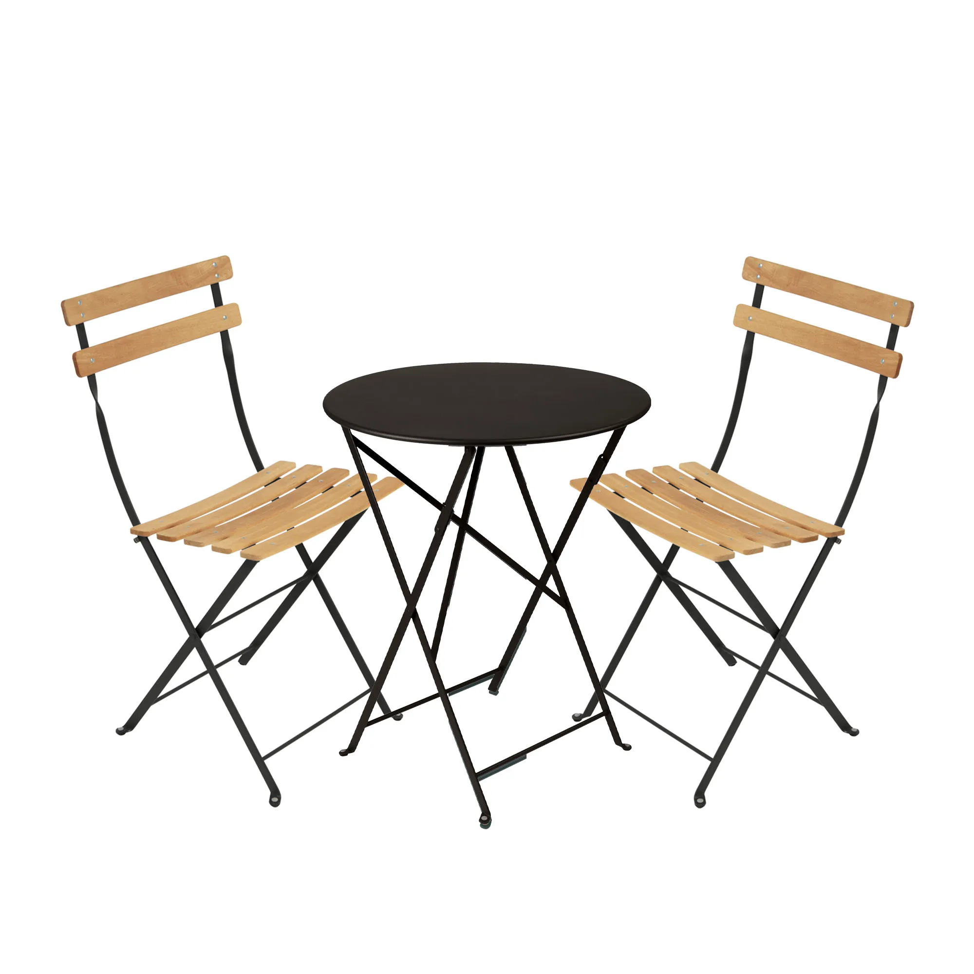 Bistro ruokaryhmä Ø60cm & 2 puu tuolit - 1