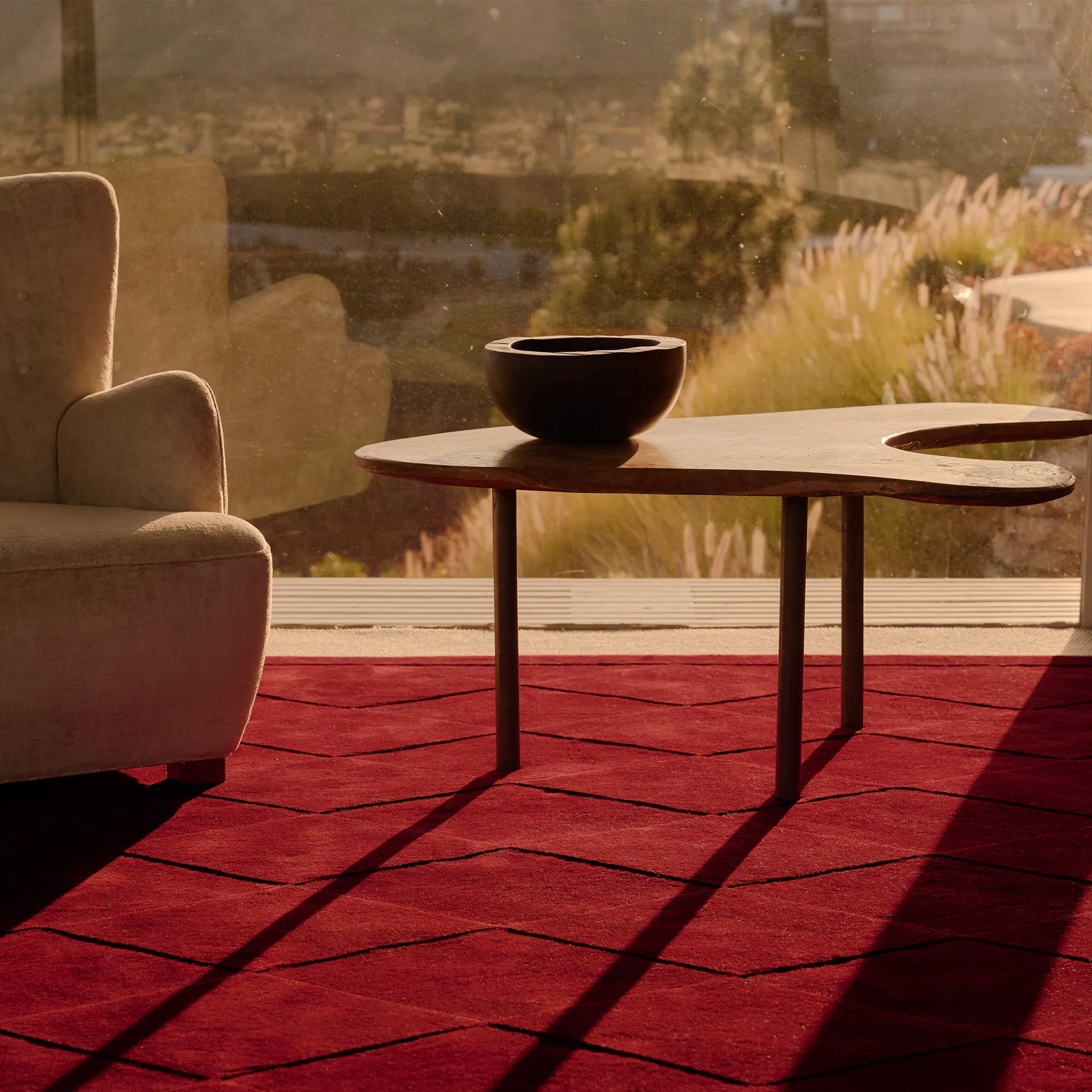 Diamond Deep Red wool rug - 5