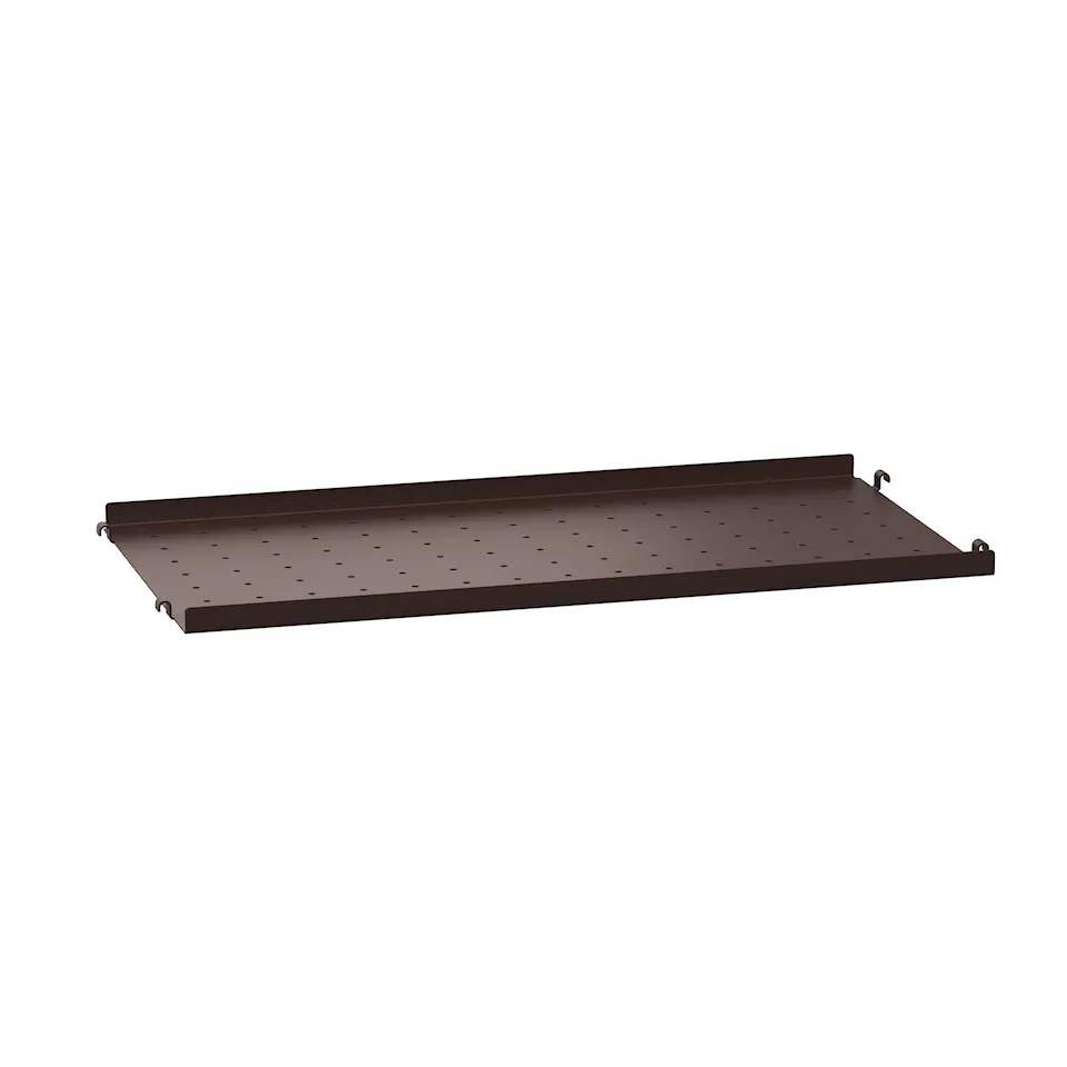 Metal shelf 58x30cm low edge dark brown