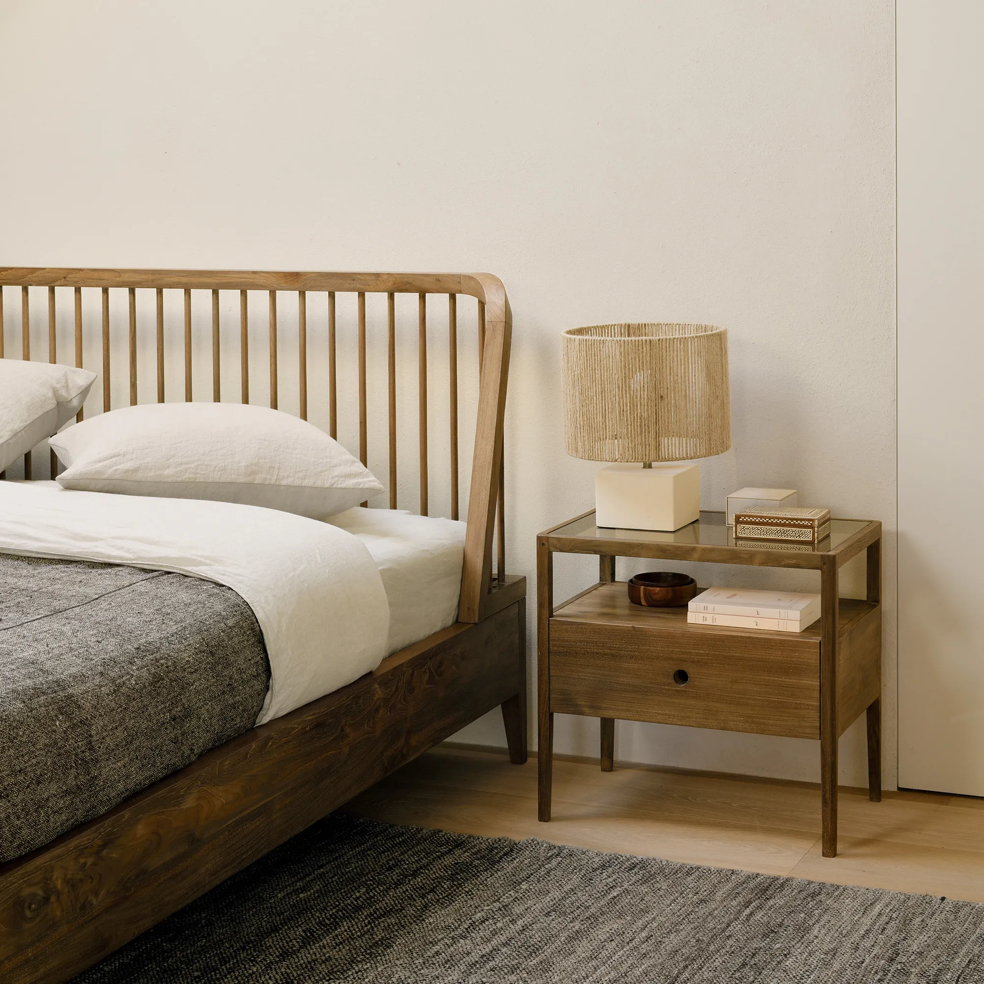 Spindle Bedside Table - 2