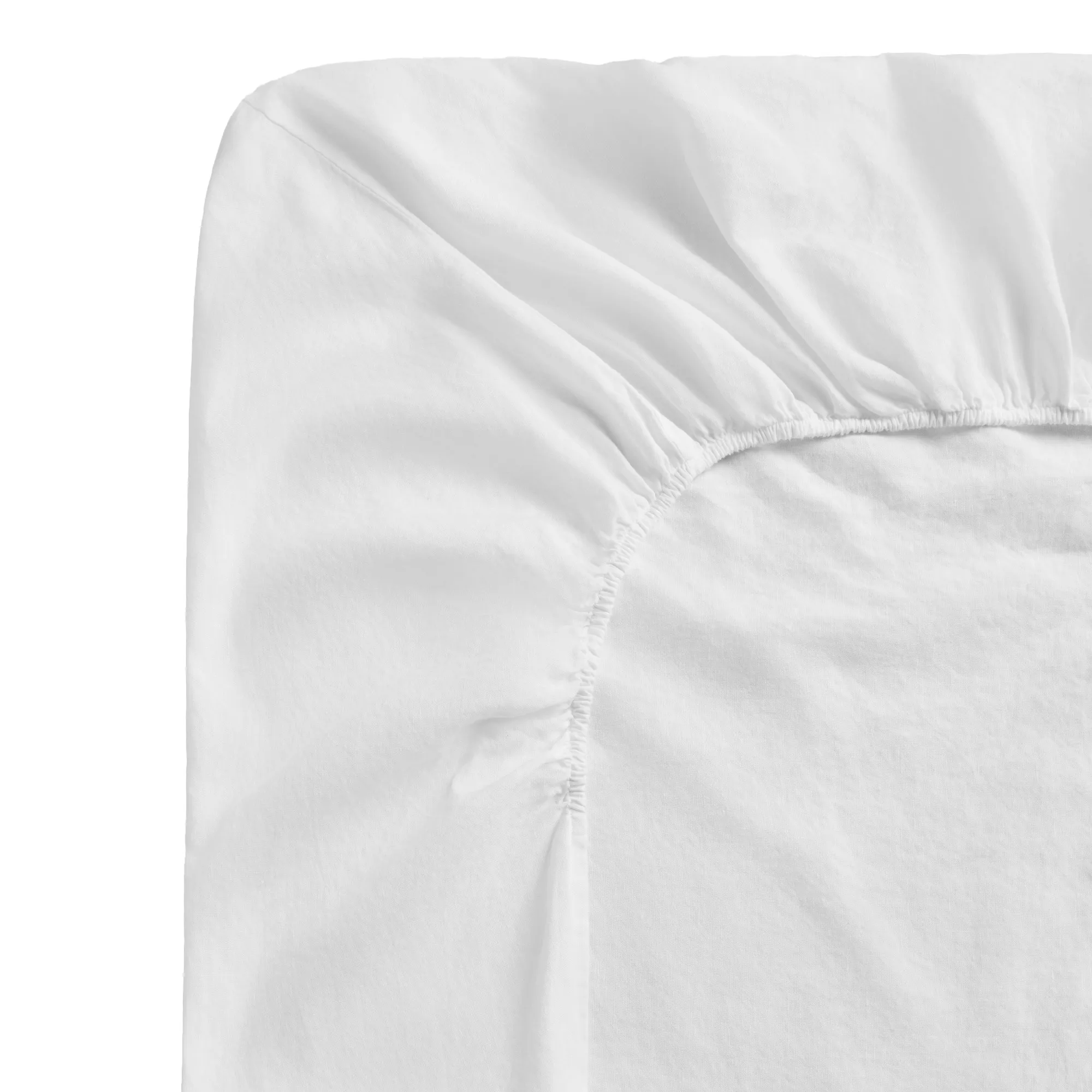 Linen Blend Fitted Sheet Crisp White - 1