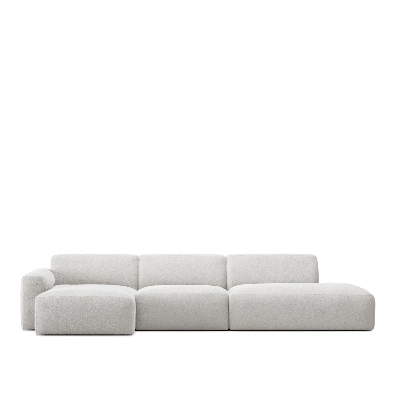 Brick 3-Seater Chaise Lounge Open End Right - Shadow Beige