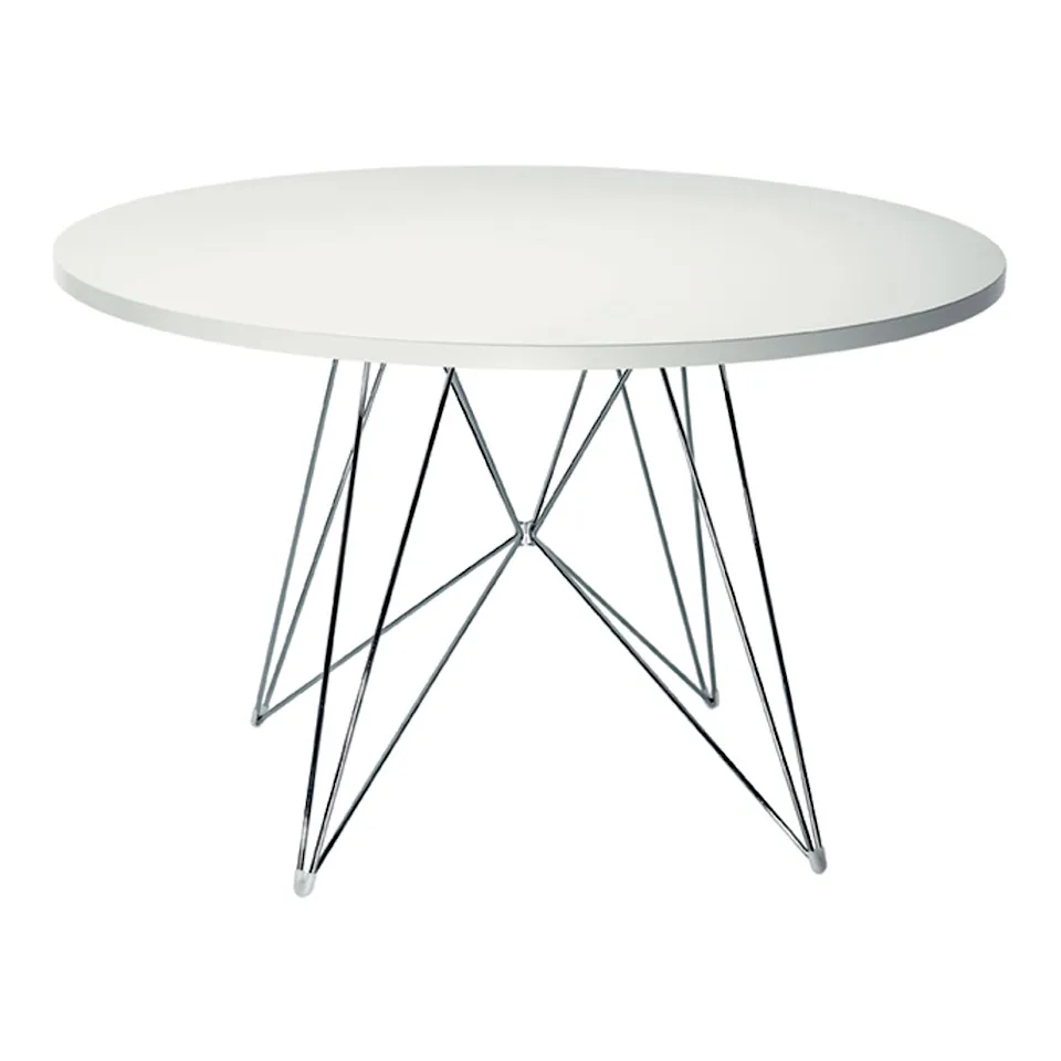 XZ3 Table Ø120 Chrome frame/White top