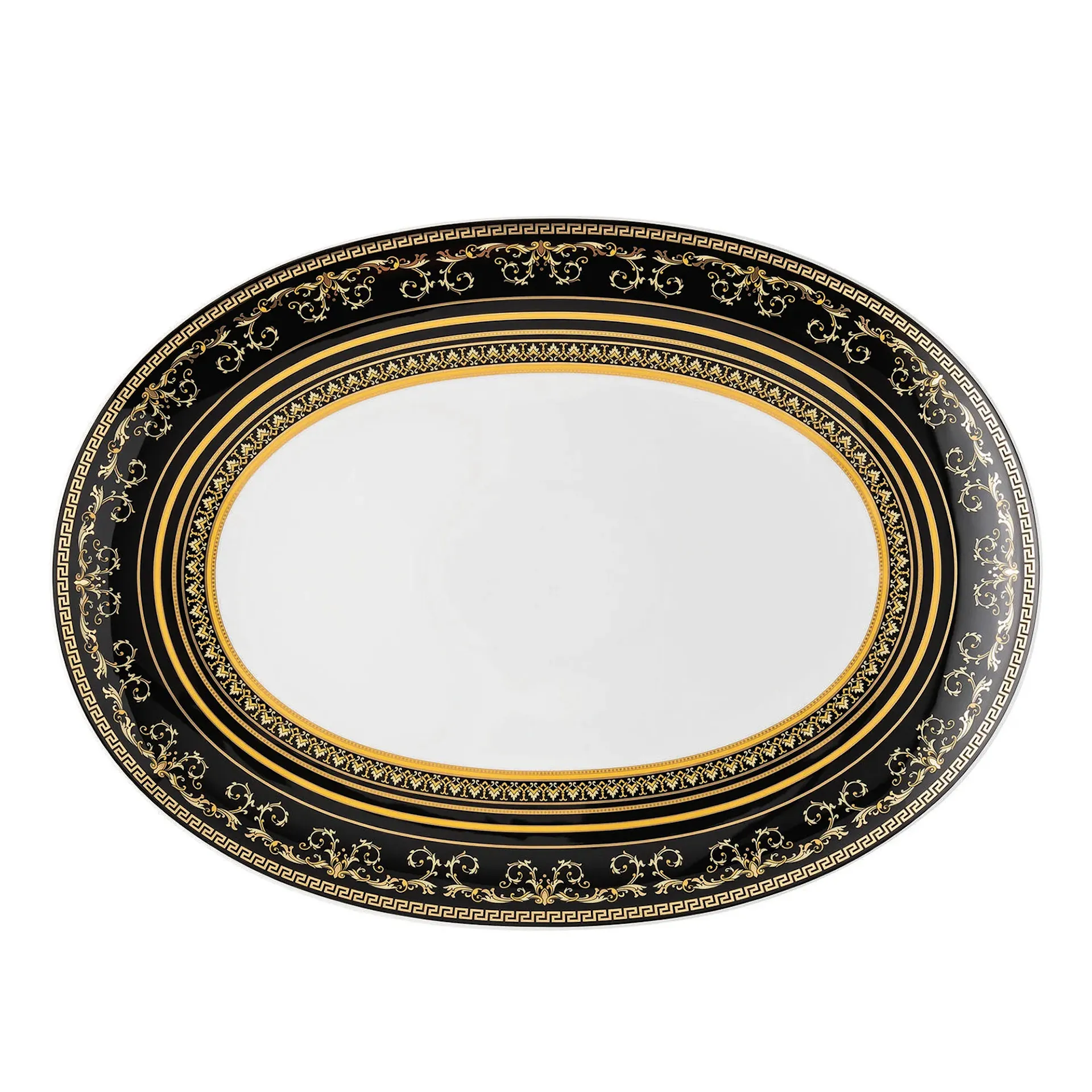 Virtus Gala Black, 38 cm Serving Platter - Versace - NO GA