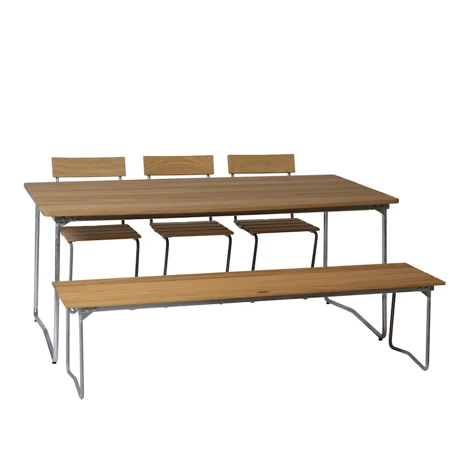 Classic series dining set with dining table, garden bench & 3 chairs