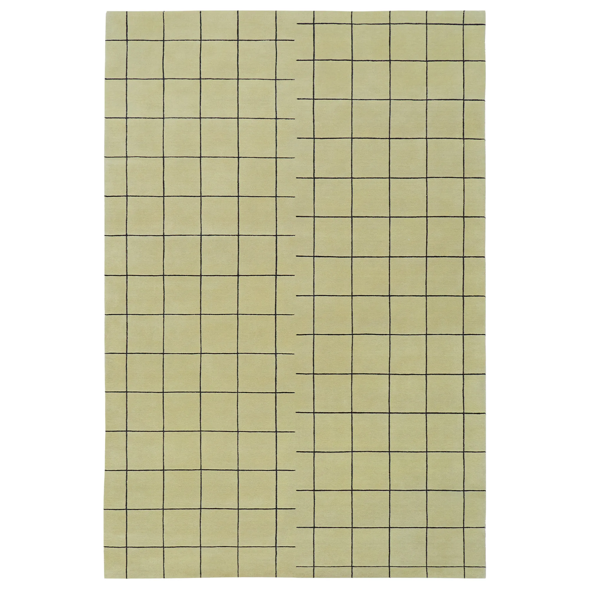Grid Pistachio/Black Wool Rug - 1