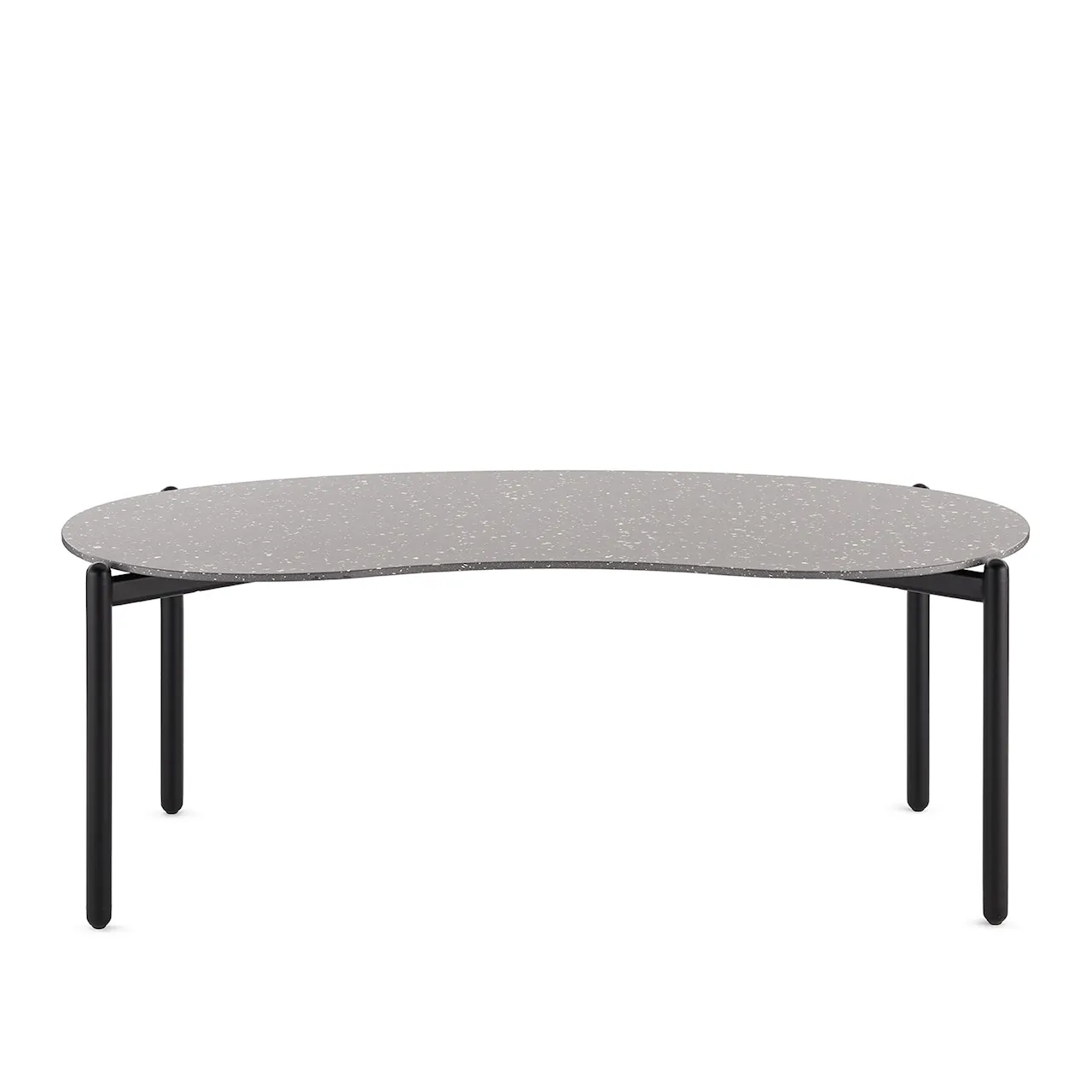 Undique Low Table 120x60 Black Legs Light Gray Terrazzo