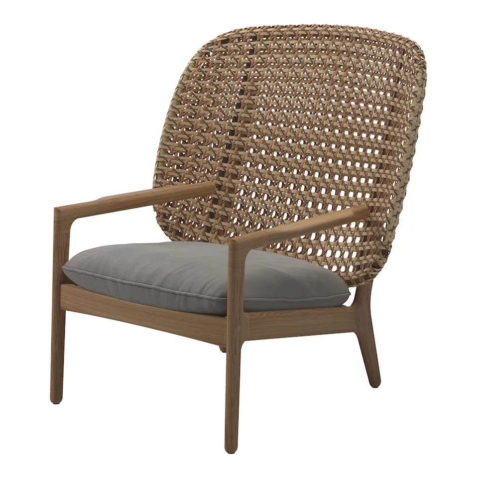 Kay High Back Lounge Chair Harvest / Fife Canvas Grey