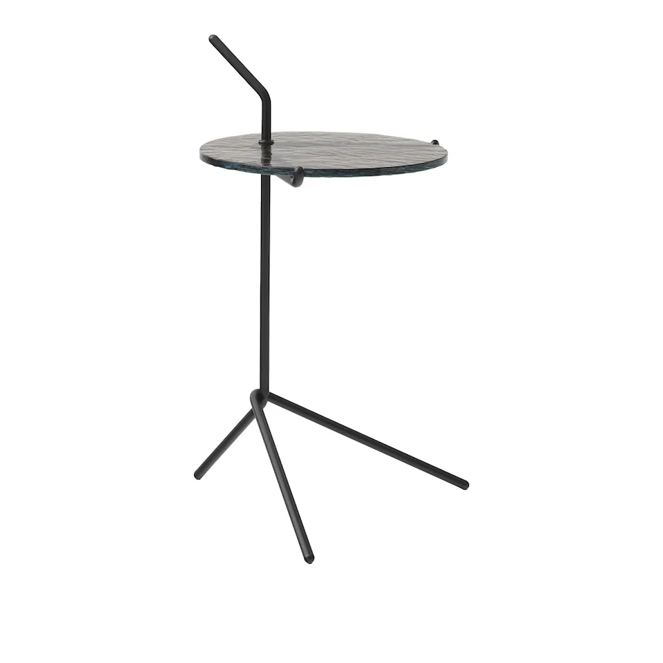 Halten Side Table SH9, Smoked Glass/Warm Black