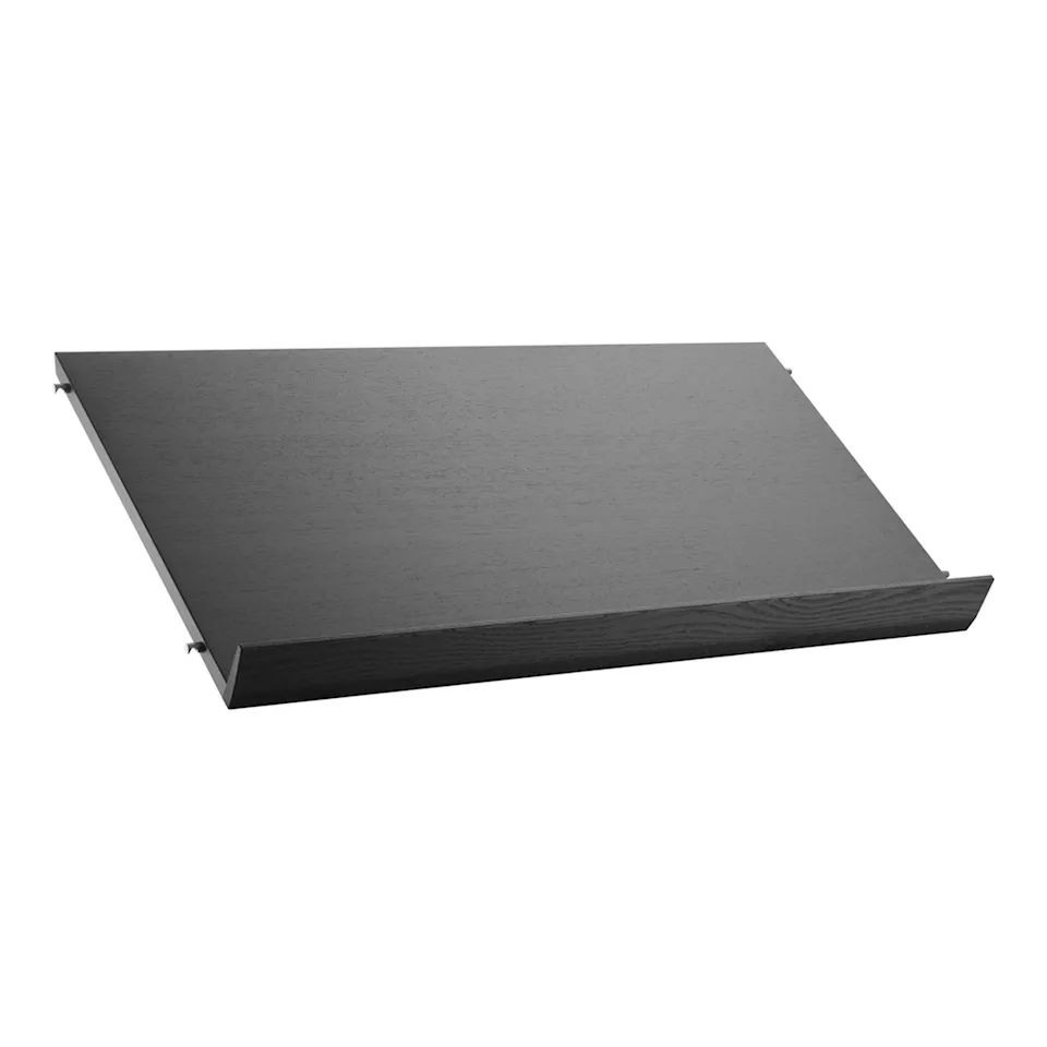 Wooden magazine rack 78x30cm black-stained ash