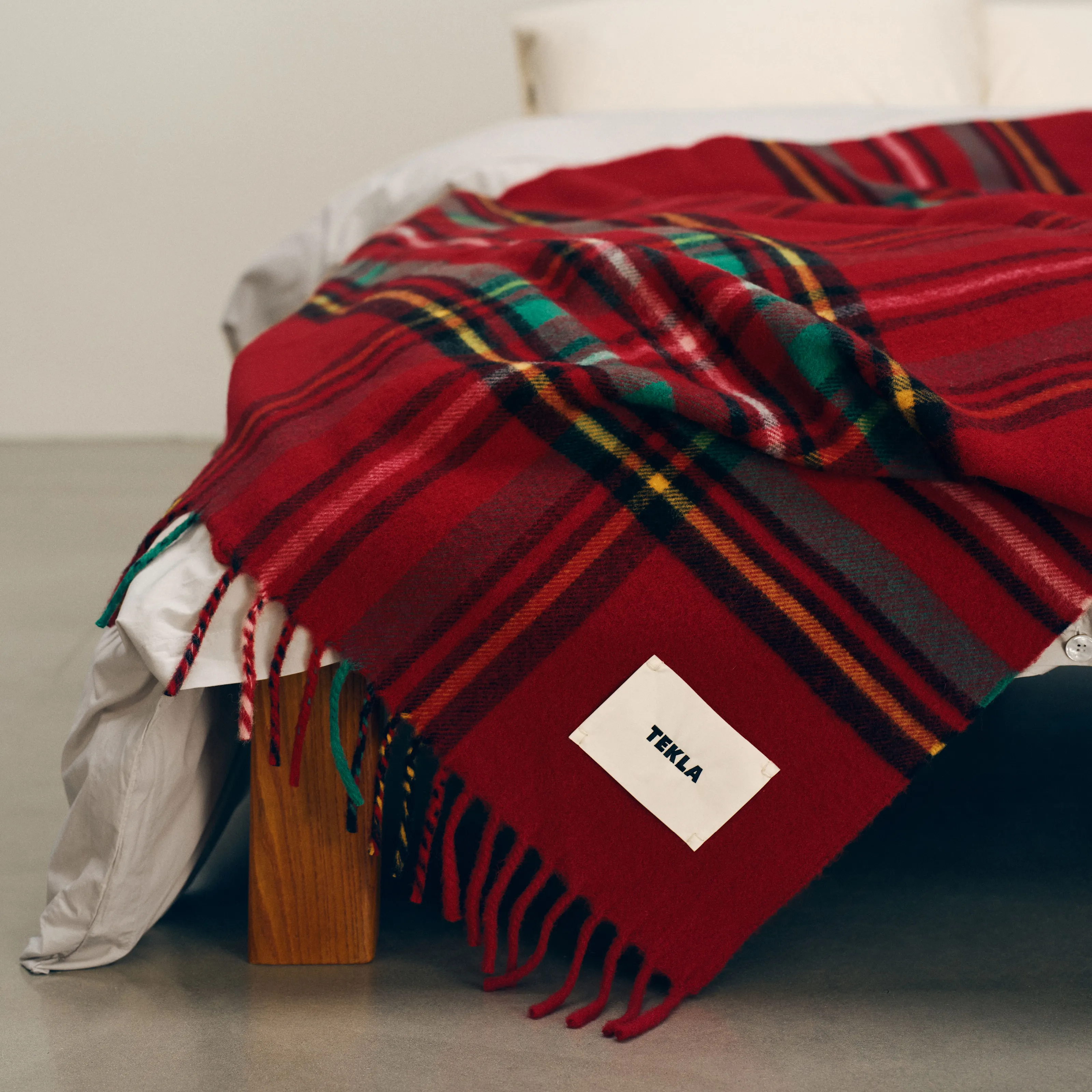 Red Plaid lamswollen plaid - 3