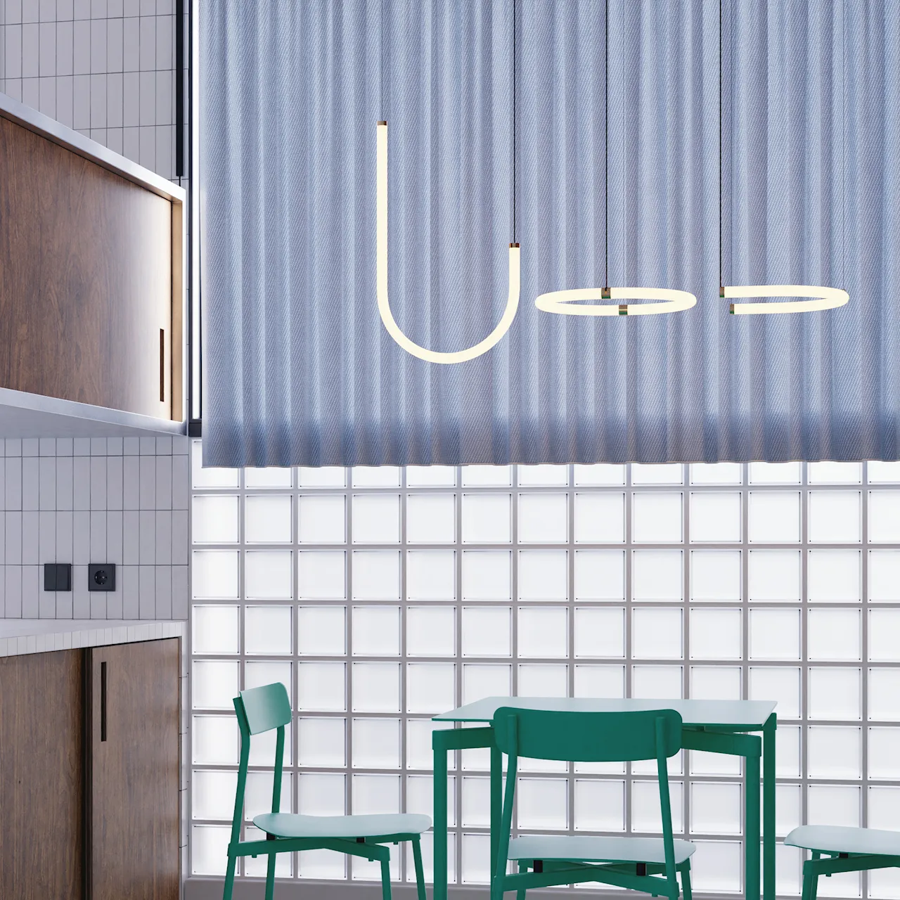 Unseen Suspension J pendant lamp