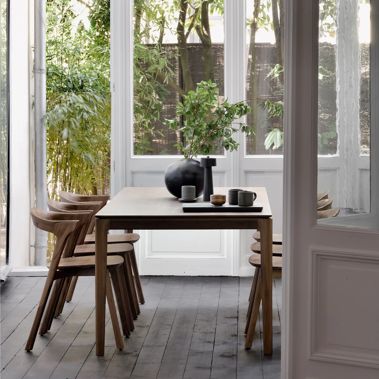 Bok Dining Table - Varnished Teak - Brown - Rectangular, 140 x 80 cm