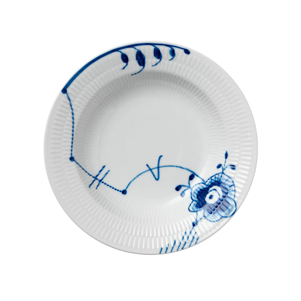 Blue Fluted Mega Deep Plate 21 cm