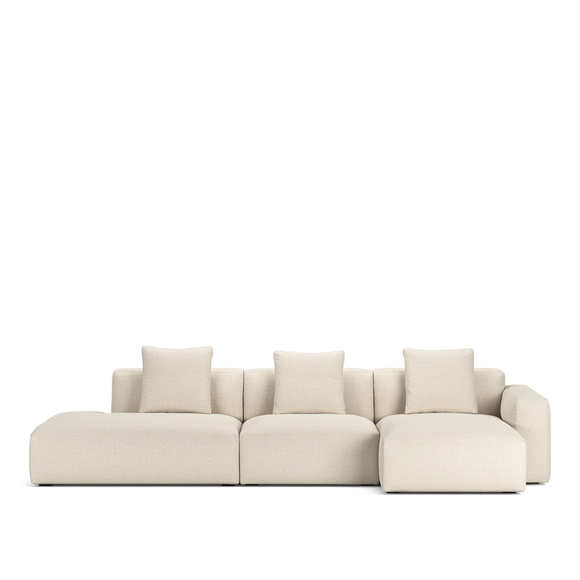 Brick 3-Seater Chaise Lounge Open End Left - 10