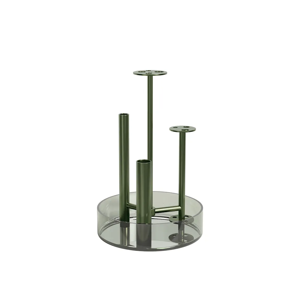 Ikeru Vase Aluminium/Forest Green High