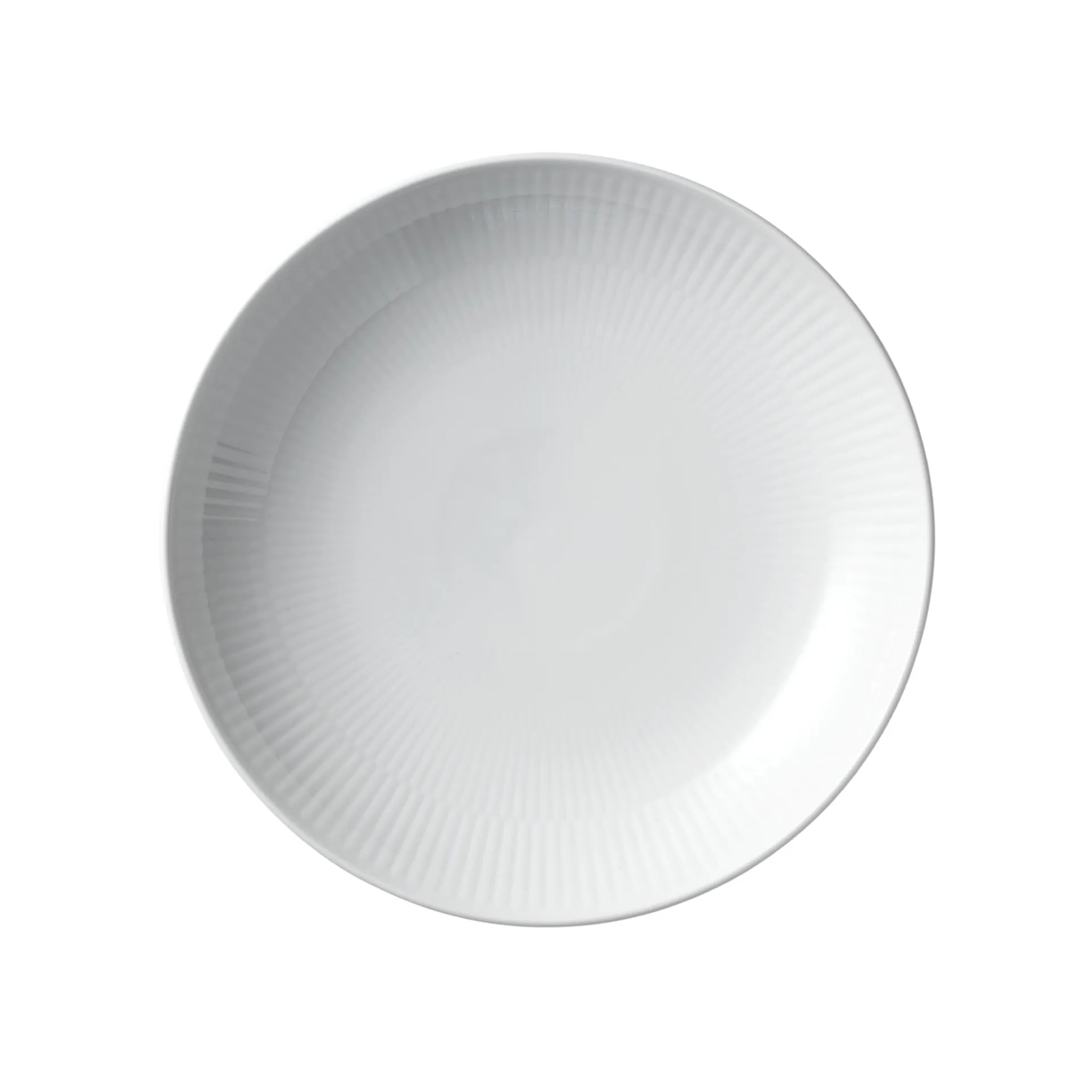 White Fluted Moderne Tallerken 20 cm - Royal Copenhagen - NO GA