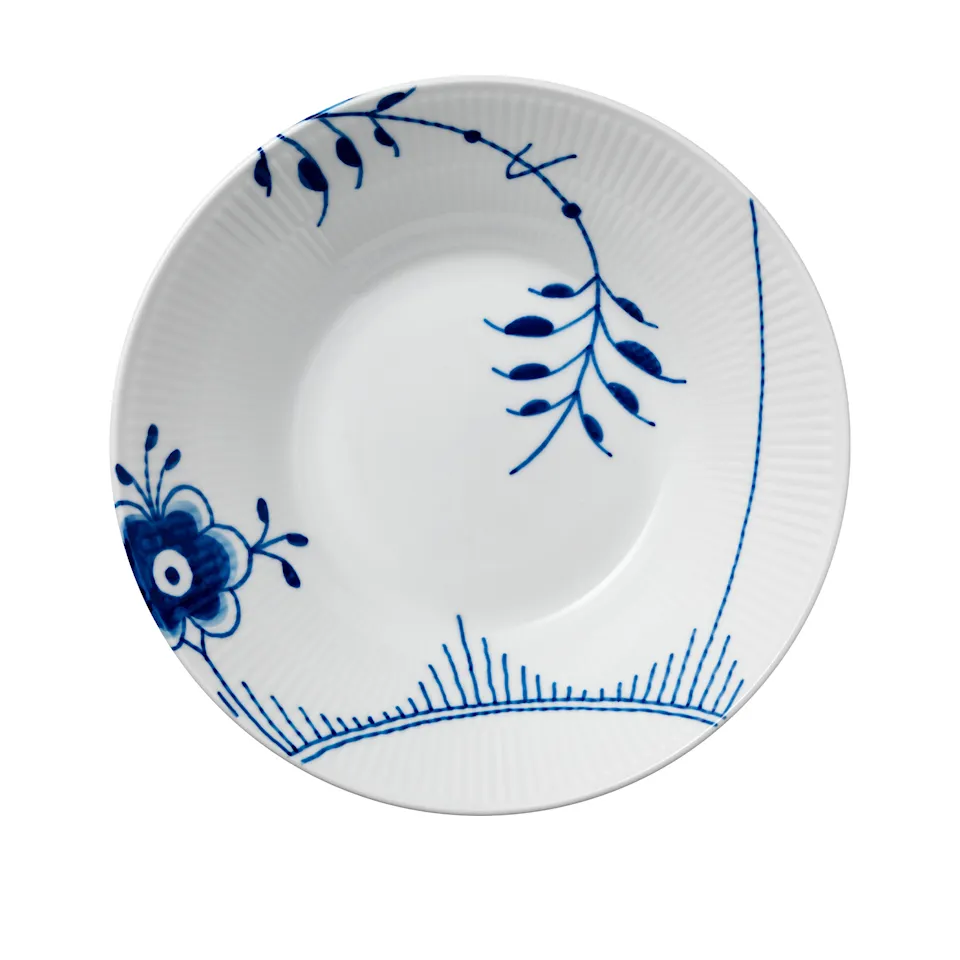 Blue Fluted Mega Deep Plate 24 cm Decoration No. 2