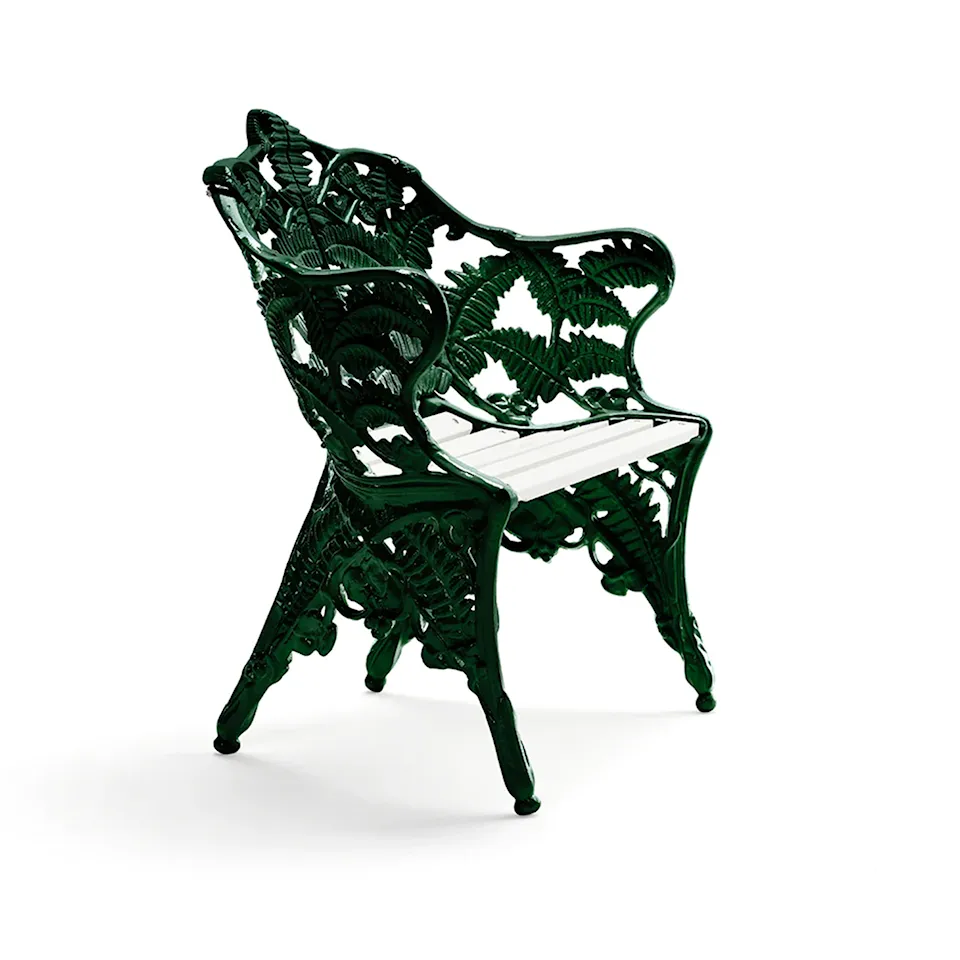 Armchair Classic - White Lacquered Pine Wood/Green Lacquered Aluminium