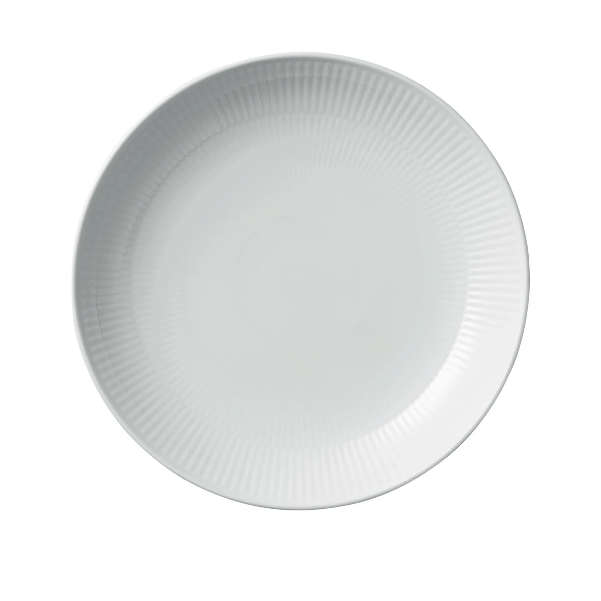 White Fluted Modern Plate 25 cm - Royal Copenhagen - NO GA